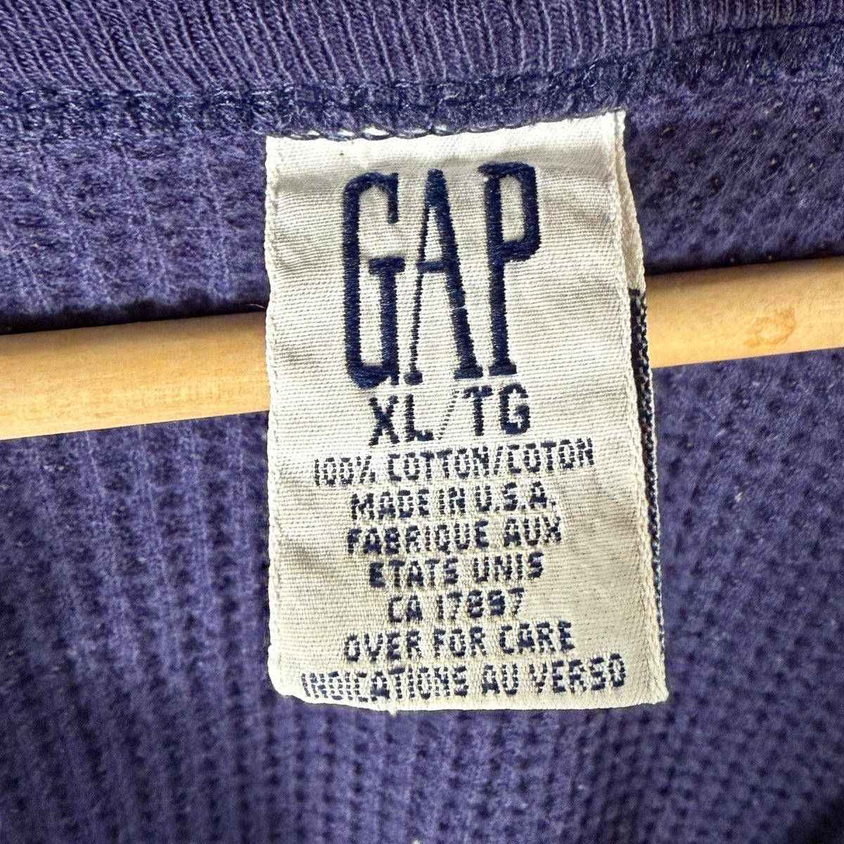 Vintage GAP Navy Waffle Henley