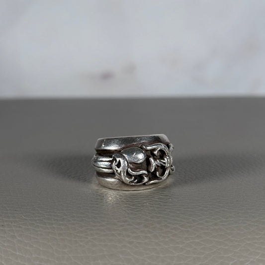Chrome Hearts Silver Heart Dagger Ring