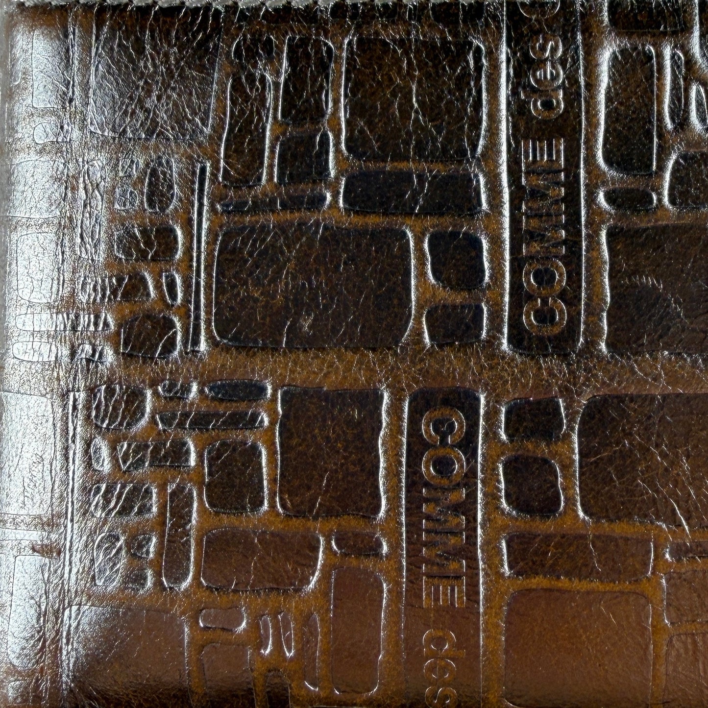 Comme des Garçons Embossed Metallic Leather Zipper Wallet