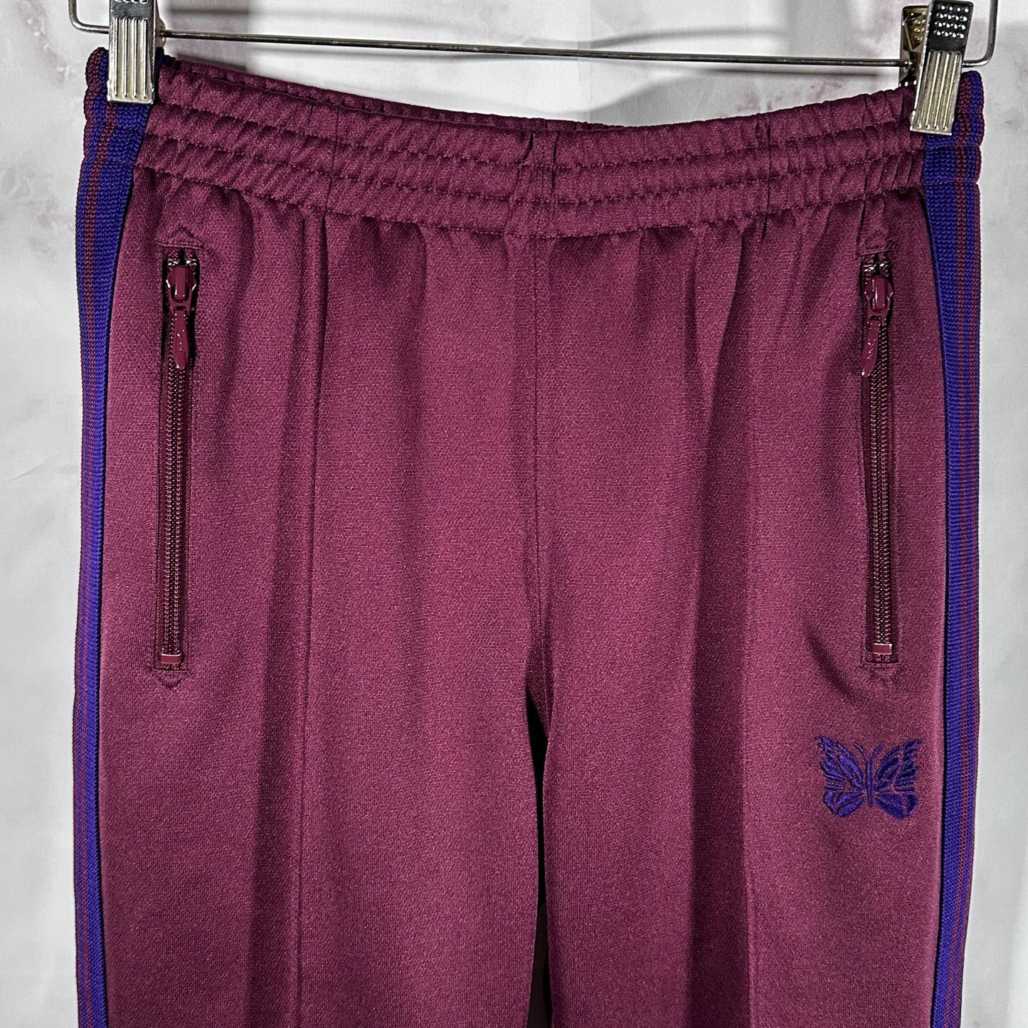 Pleated Burgundy Track Pants