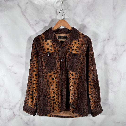 Neighborhood Leopard Print Faux Fur Shirt