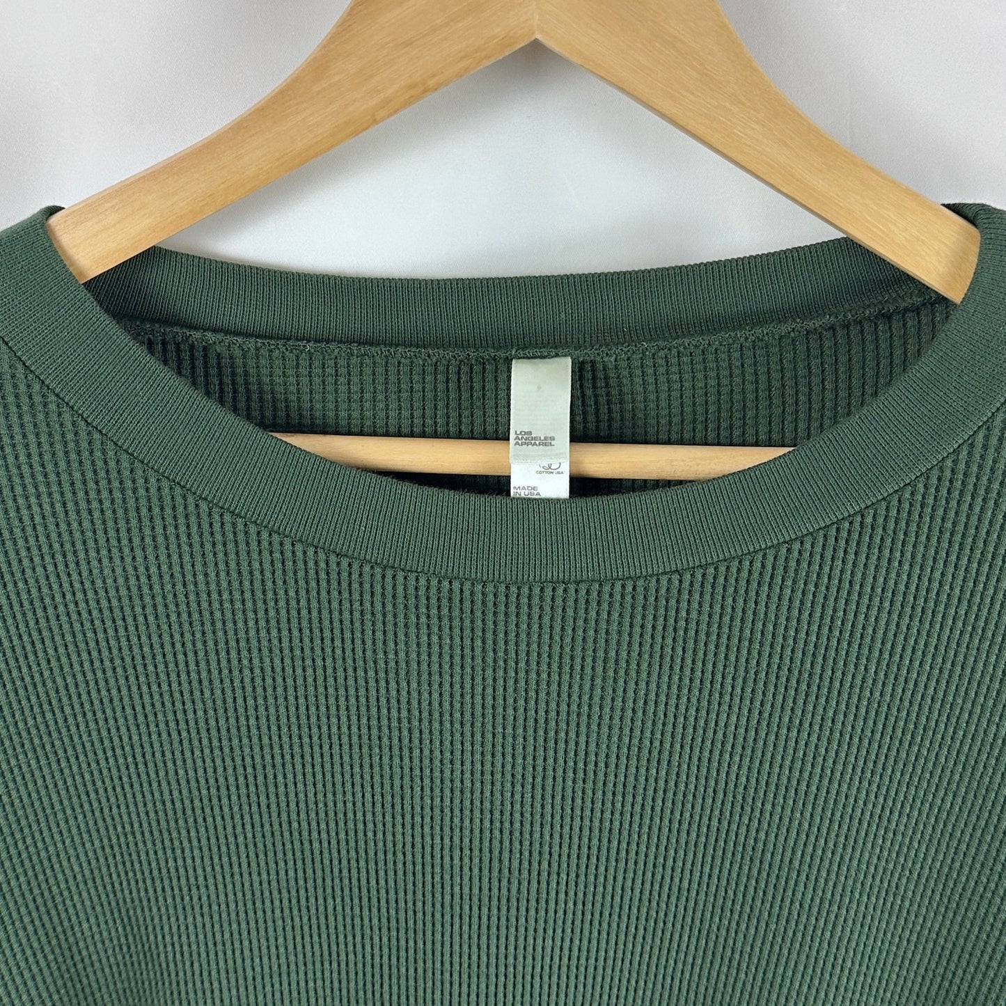 Los Angeles Apparel Green Waffle Knit Longsleeve
