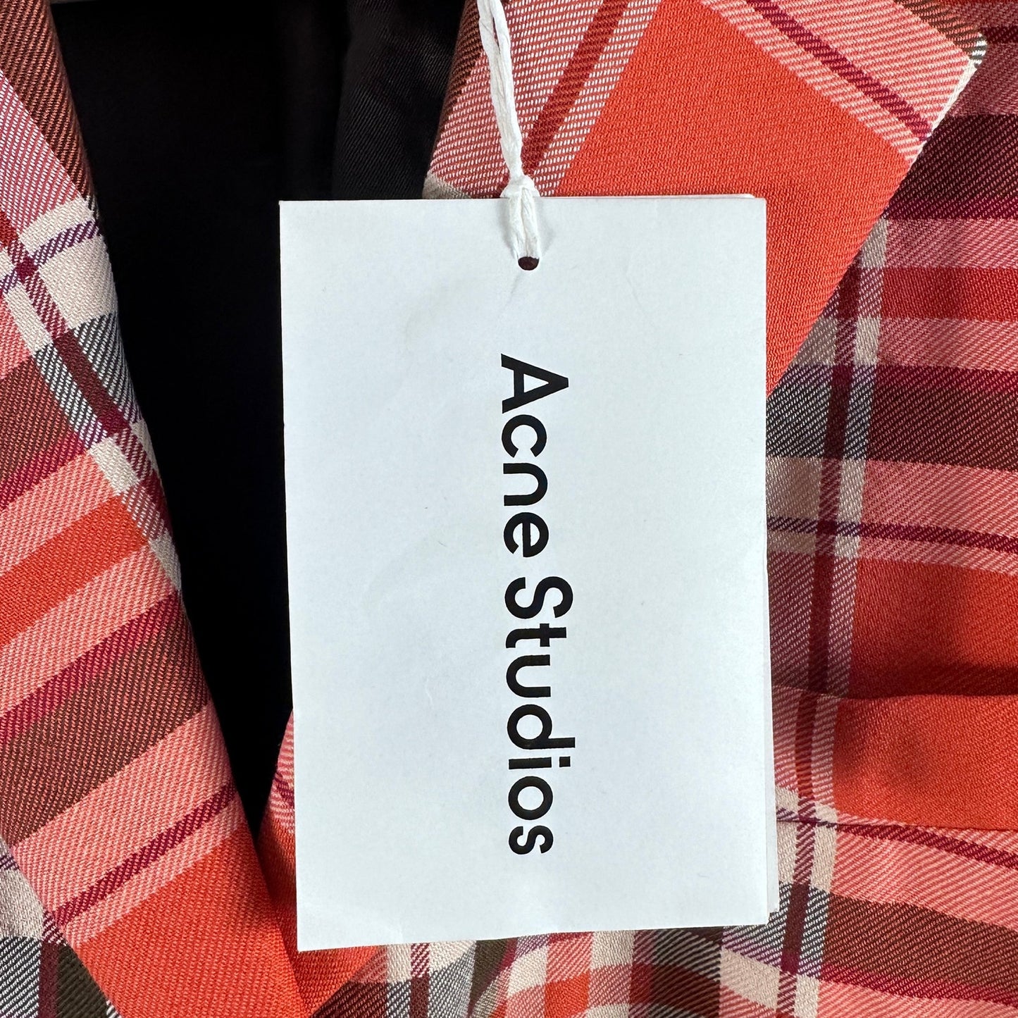Acne Studios Red Belted Checked Coat