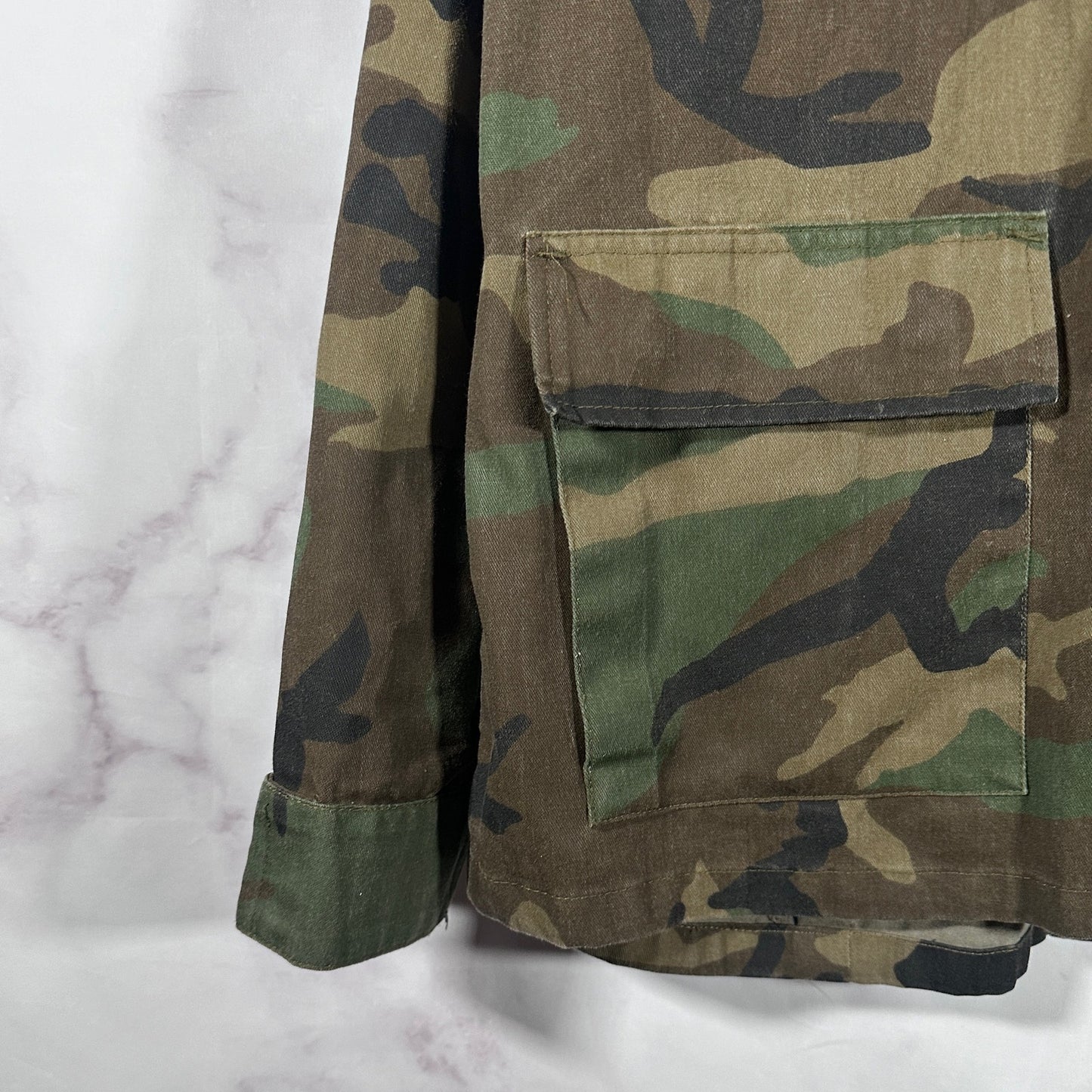 Vintage Military Woodland Camo BDU Jacket