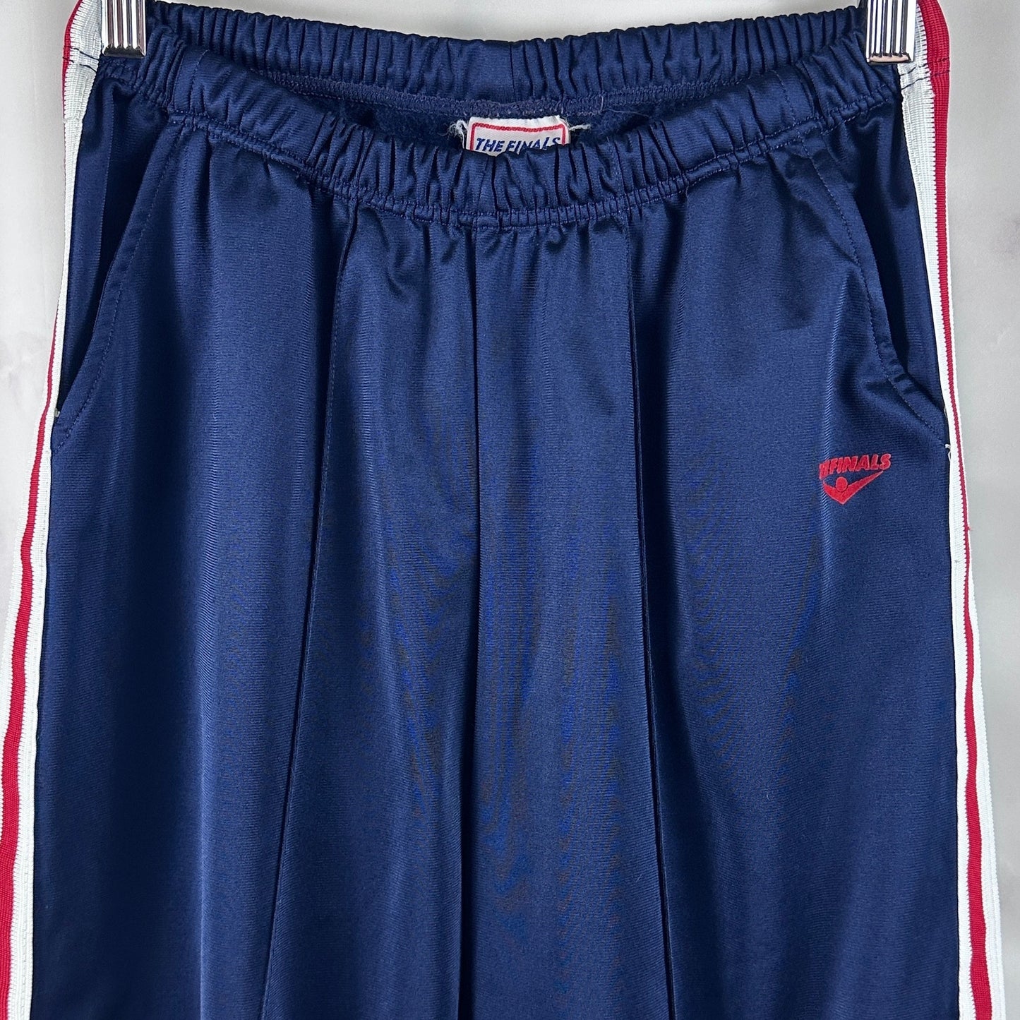 Vintage 80s The Finals Navy Pleated Track Pants