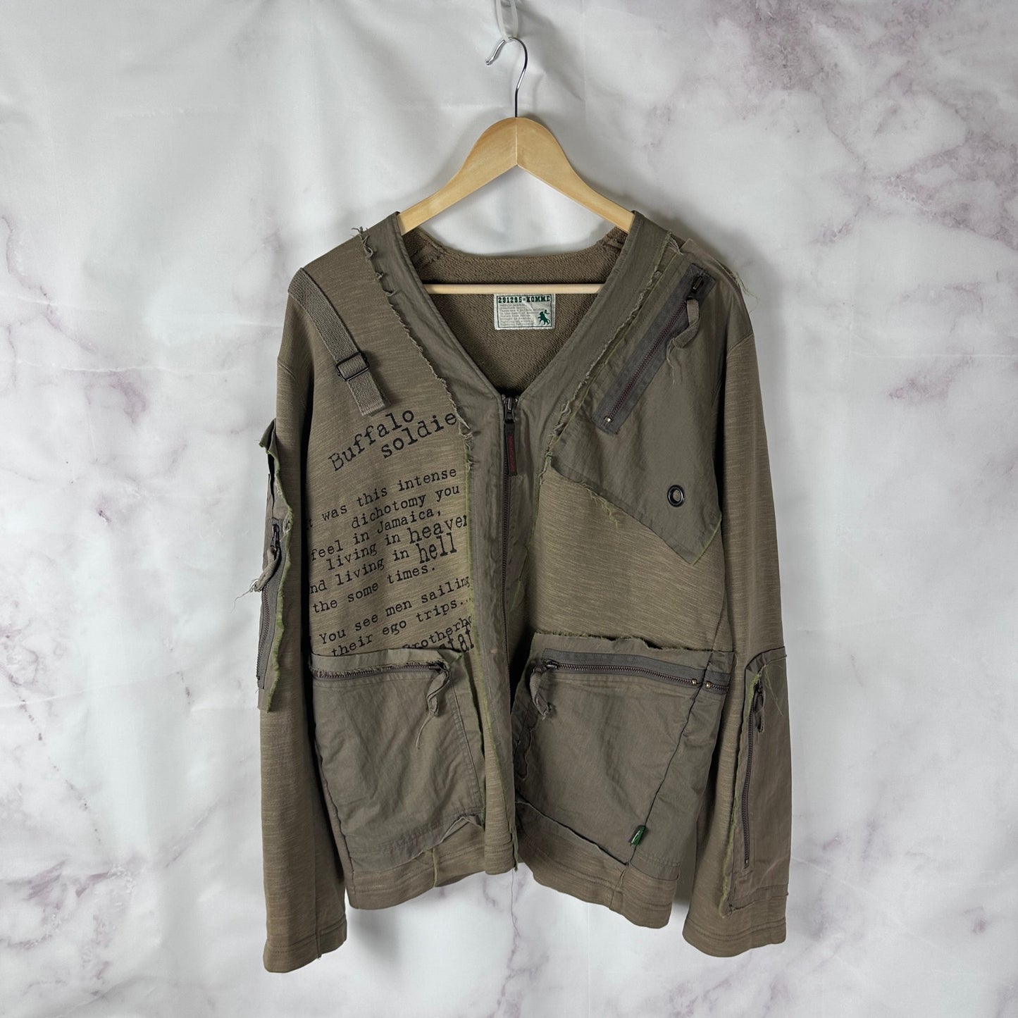 291295 Homme Buffalo Soldier Tan Military Cardigan