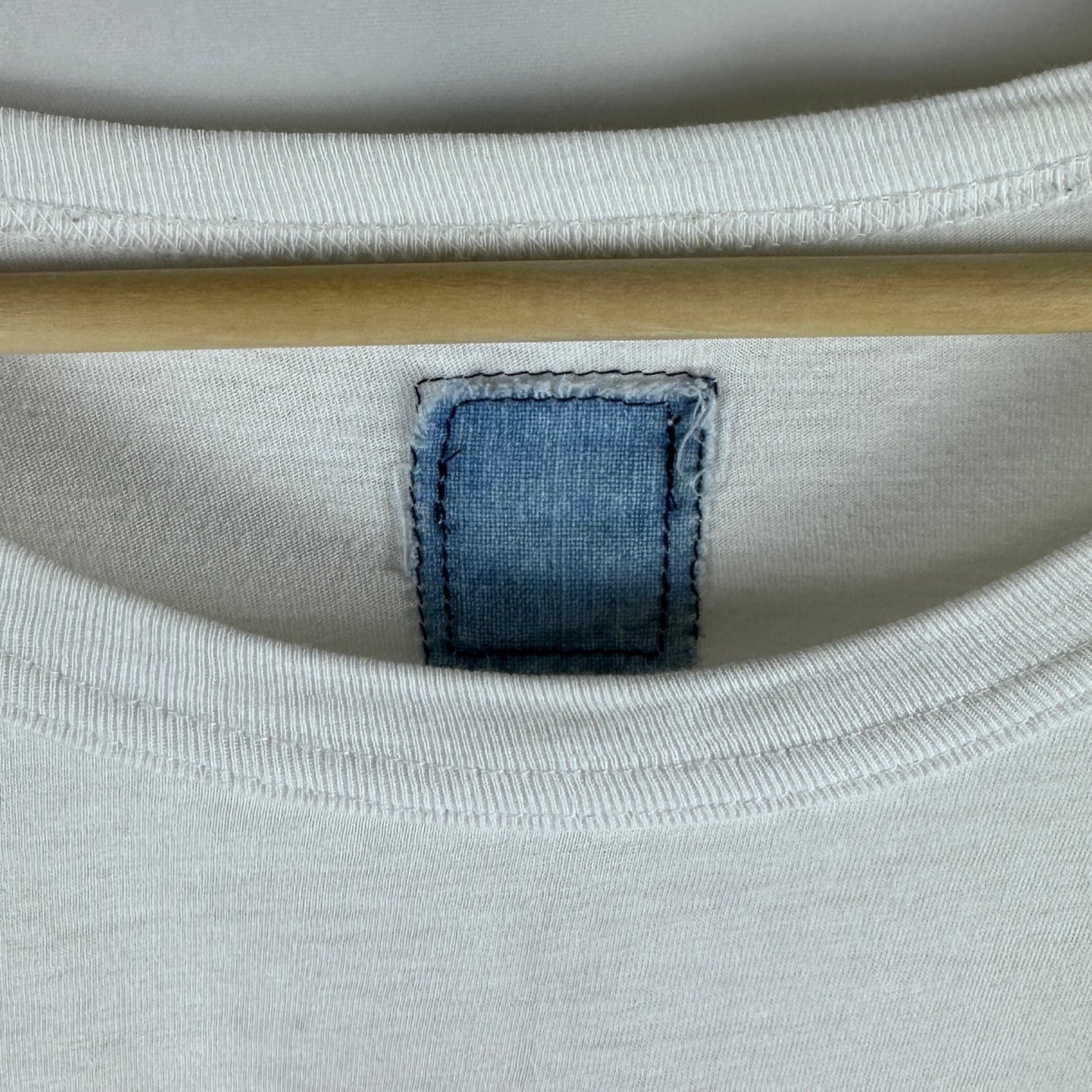 Visvim Indigo Camping Trading Post White Print Jumbo Tee
