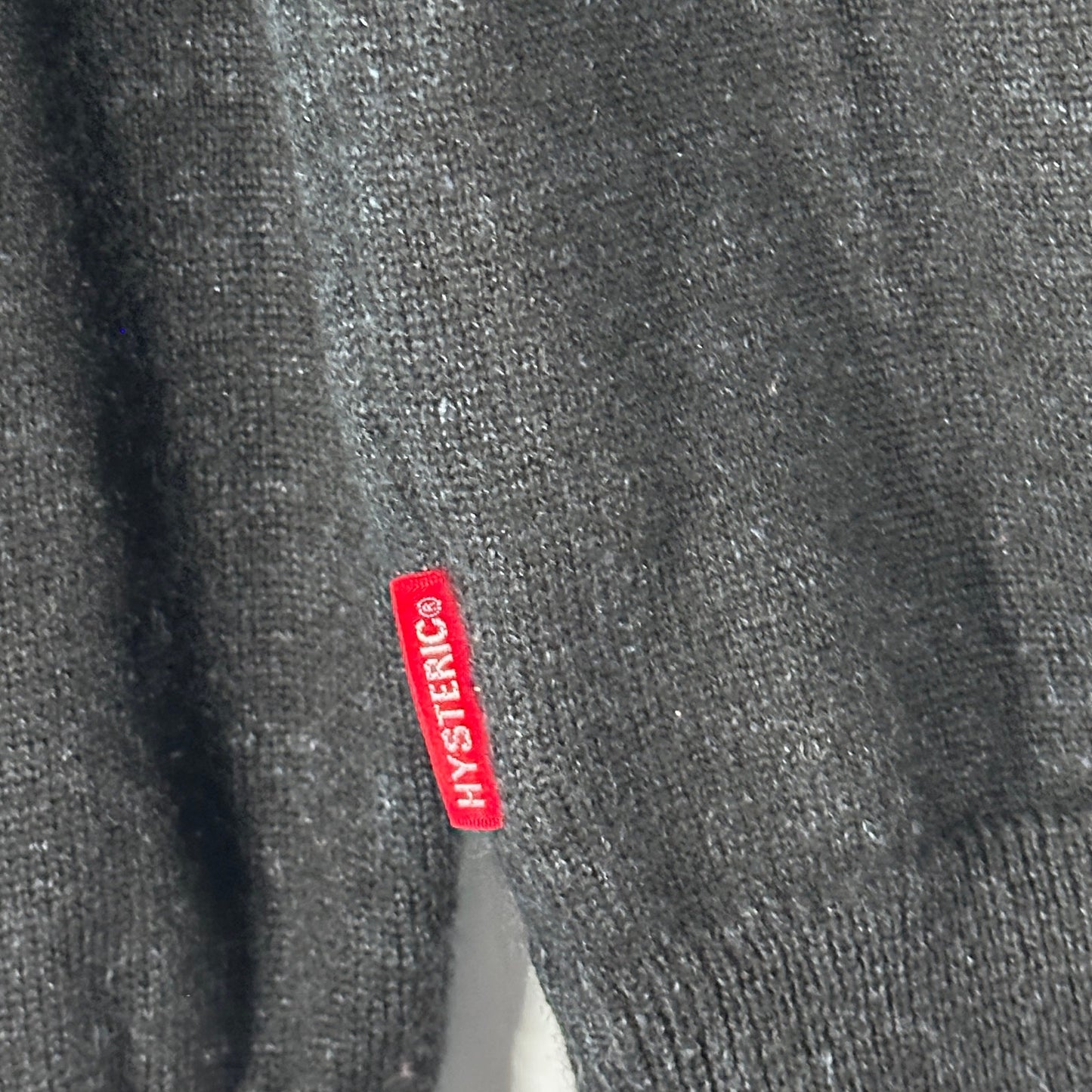 Hysteric Glamour Black Sleeve Text Knit Crewneck Sweater