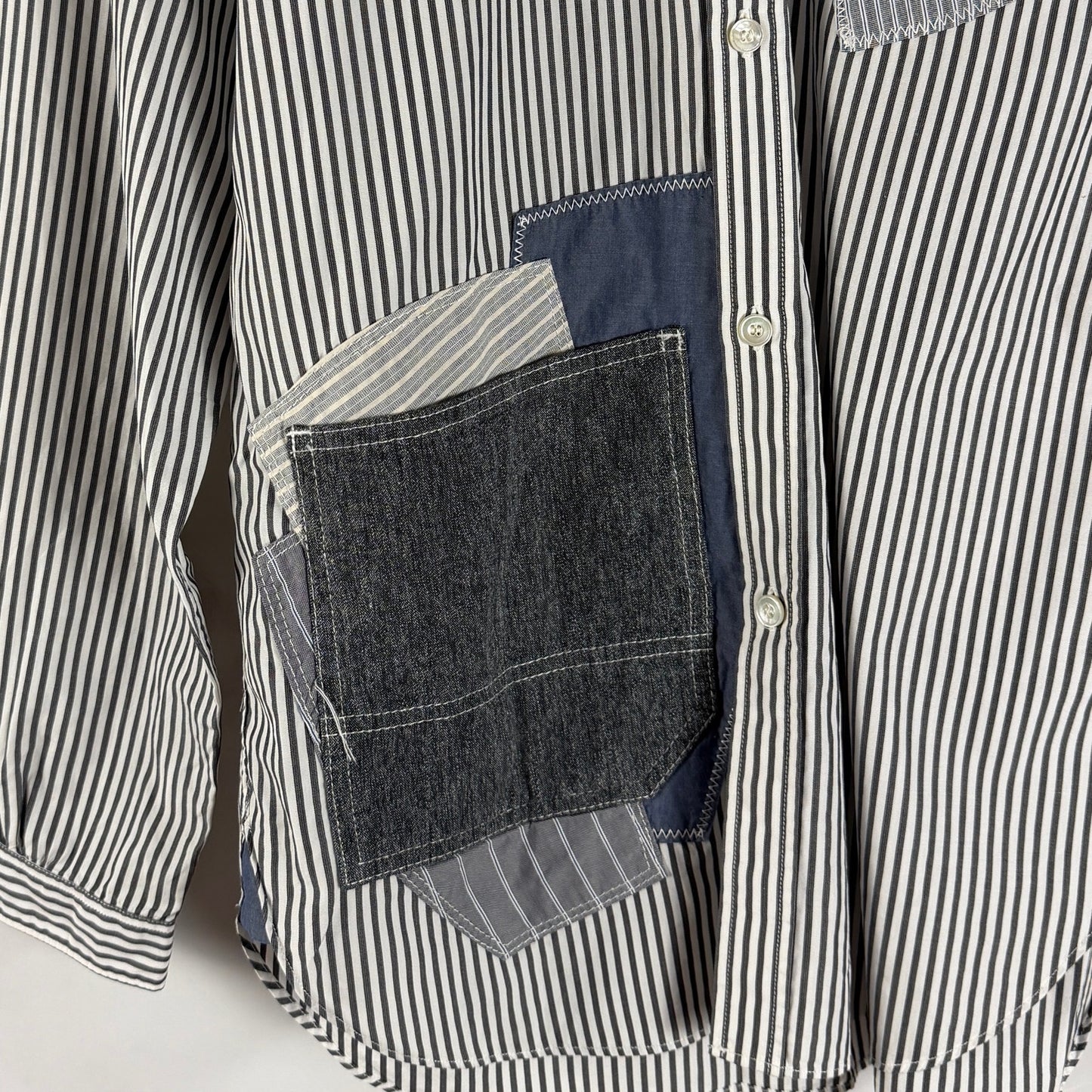 Junya Watanabe Comme des Garcons MAN Patchwork Striped Shirt