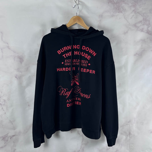 Raf Simons A/W19 'Burning Down The House' Black/Red Hoodie