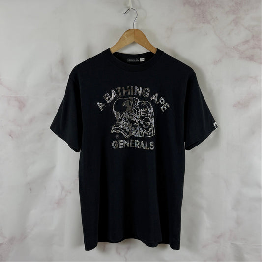 Bape x Swarovski Generals Black Graphic Tee