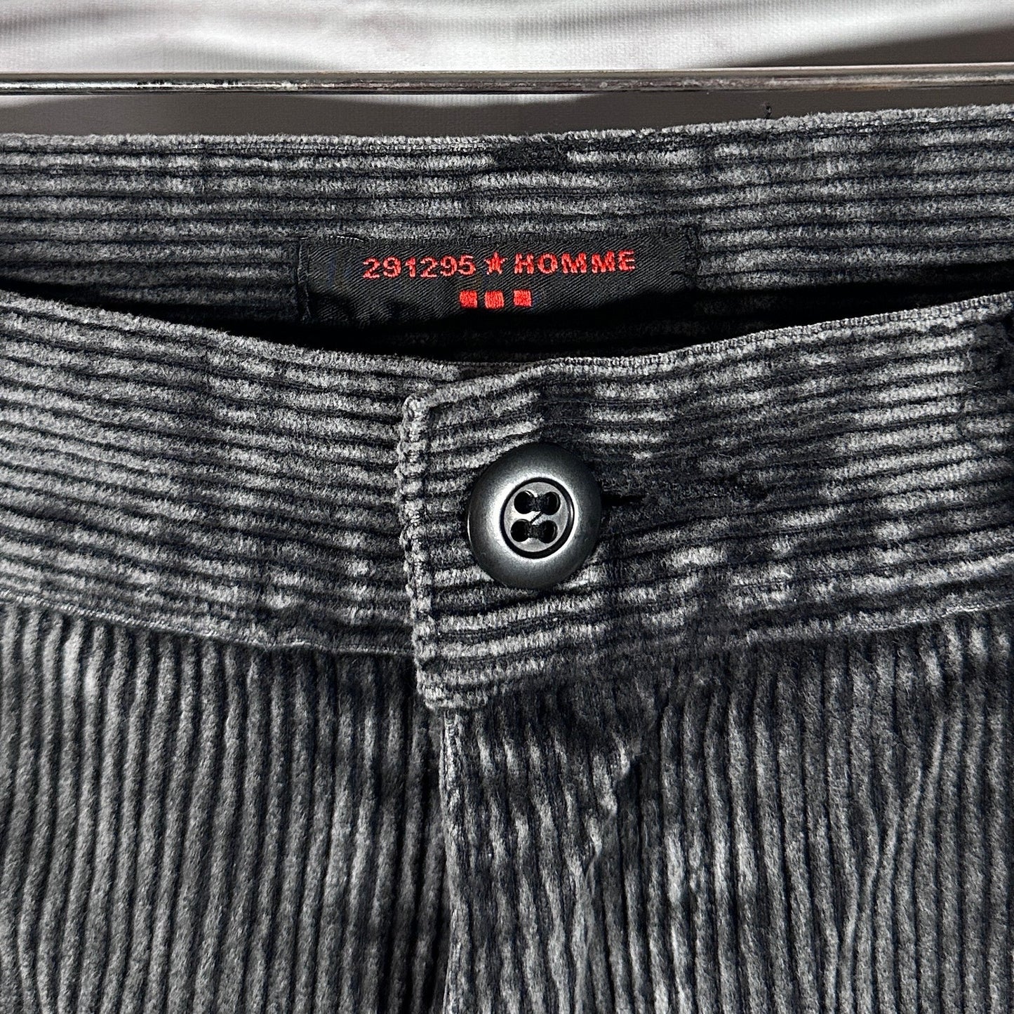 291295 Homme Grey Corduroy Cargo Pants