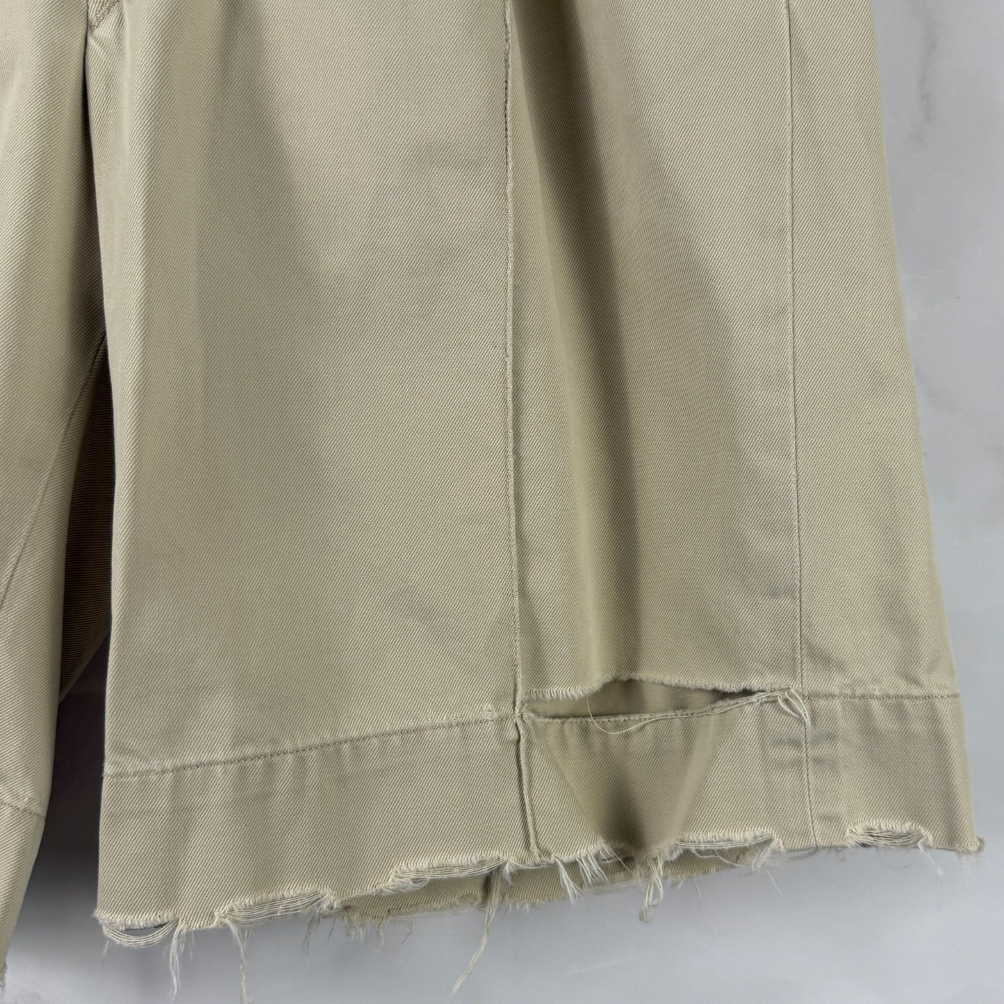 RRL Distressed Military Khaki Chino Shorts