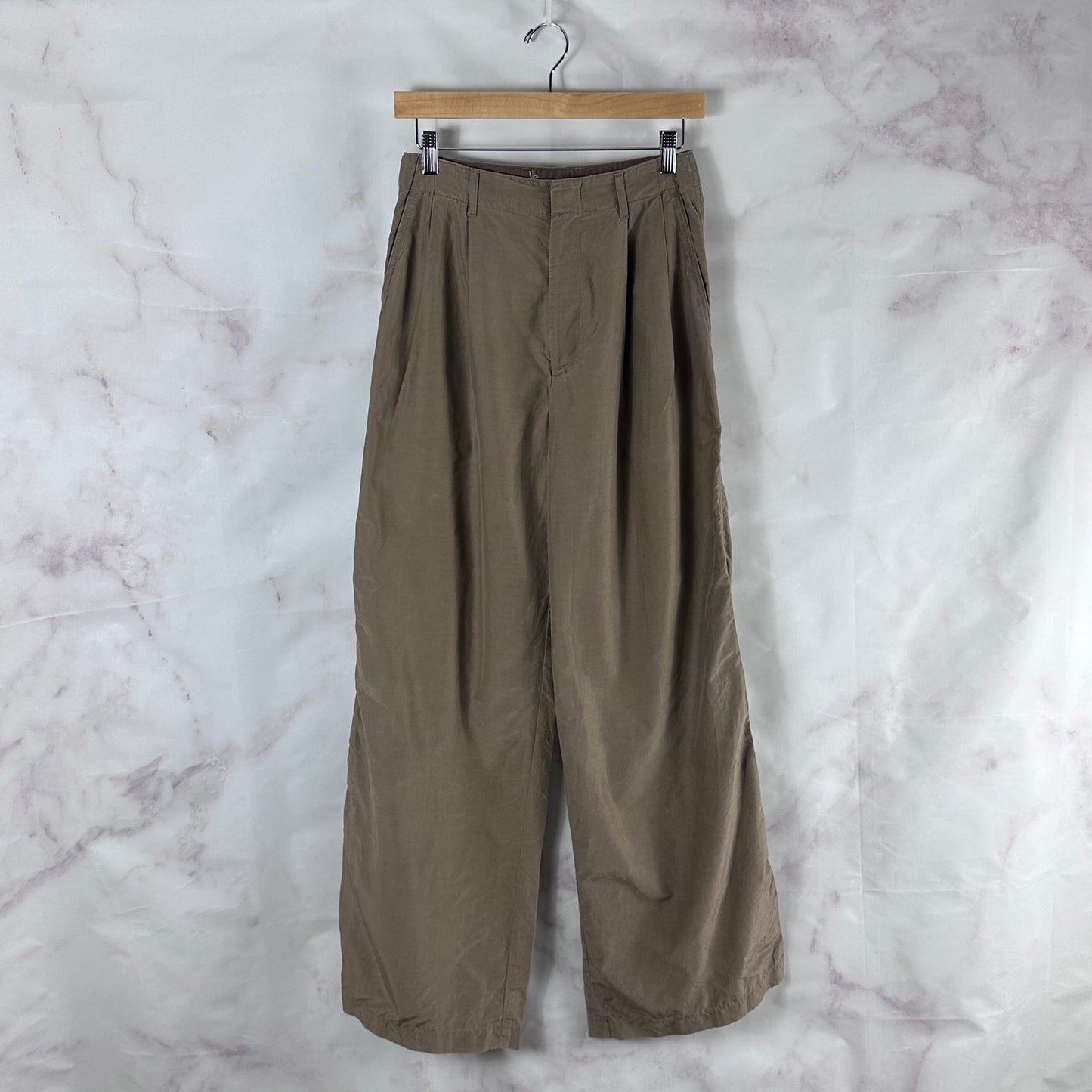 Auralee S/S20 Tan Silk Cotton Cloth Wide Pants