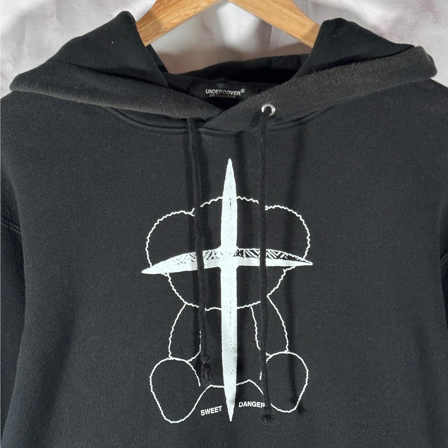 Undercover Black Sweet Danger Bear Cross Hoodie