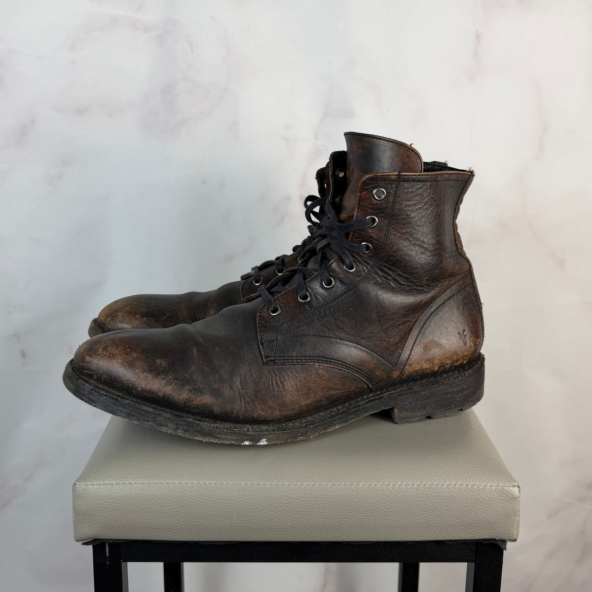 Frye Bowery Brown Leather Lace-Up Boot
