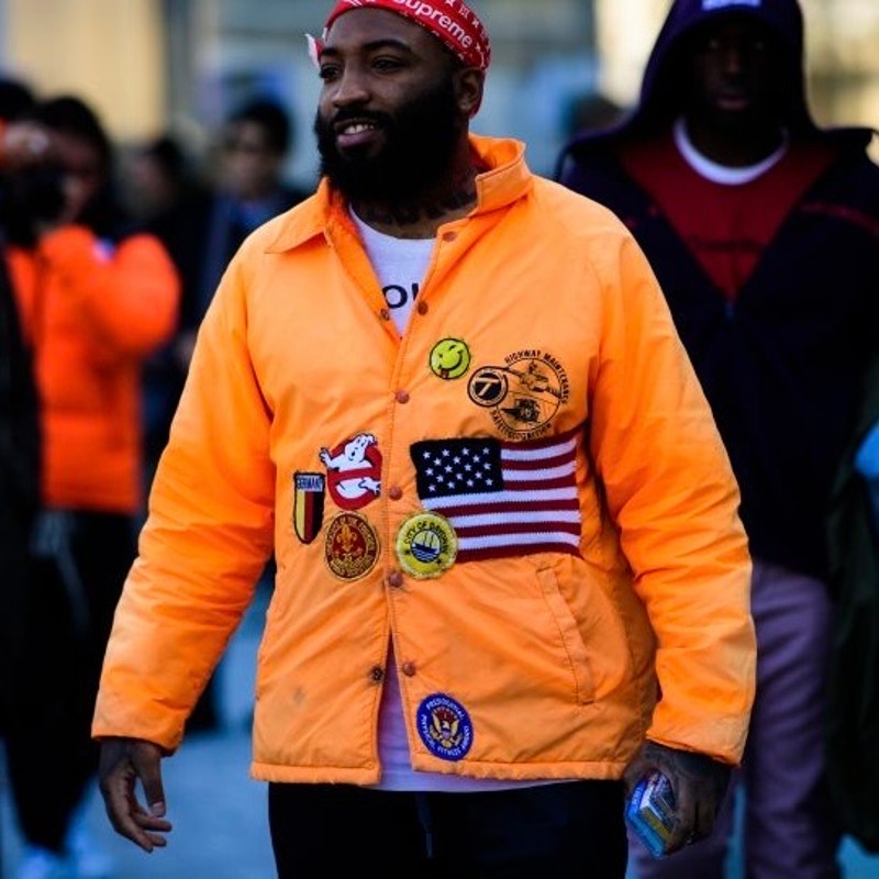 Vintage A$AP Bari Orange 70s Patch Coach Jacket