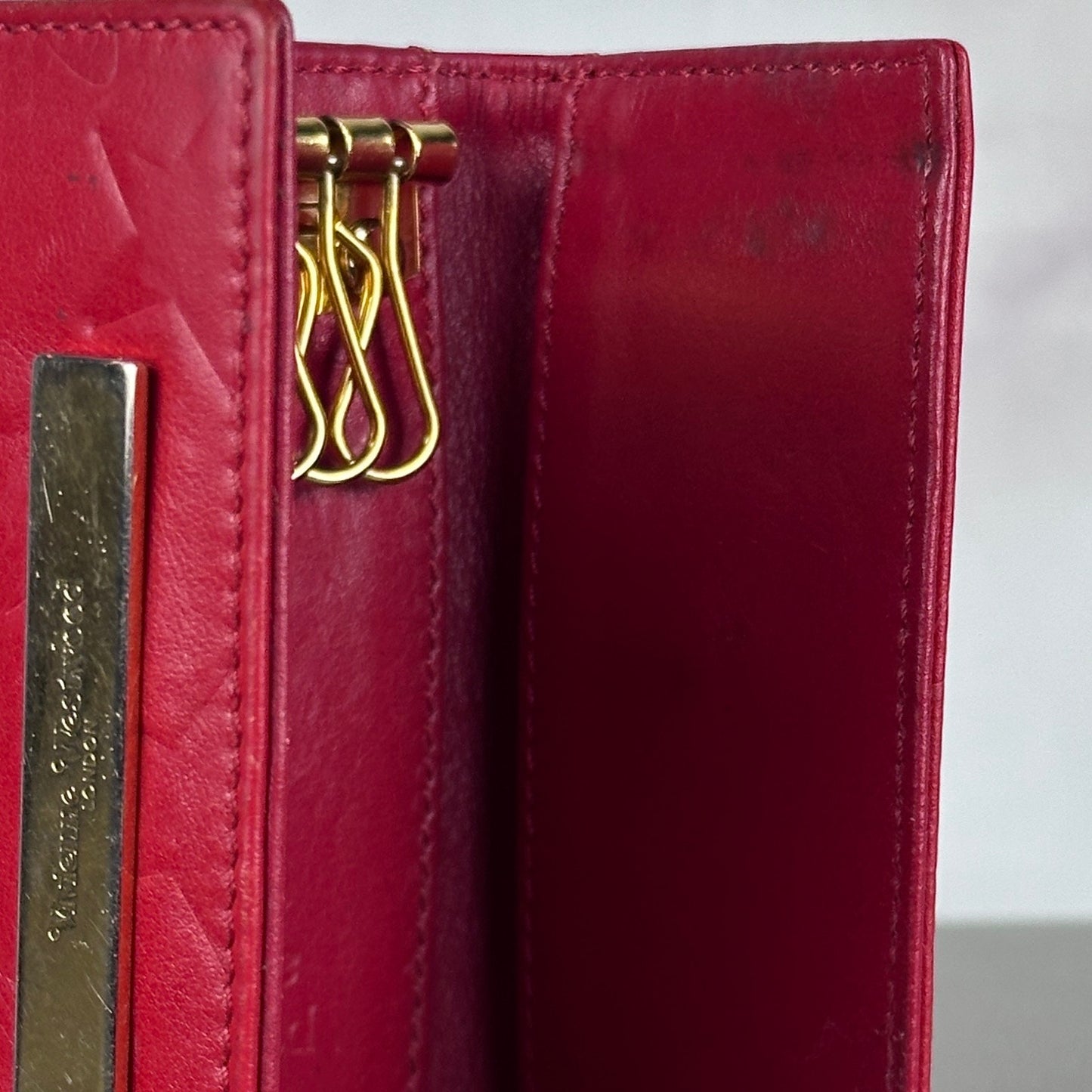 Vivienne Westwood Red Orb Embossed Keyholder