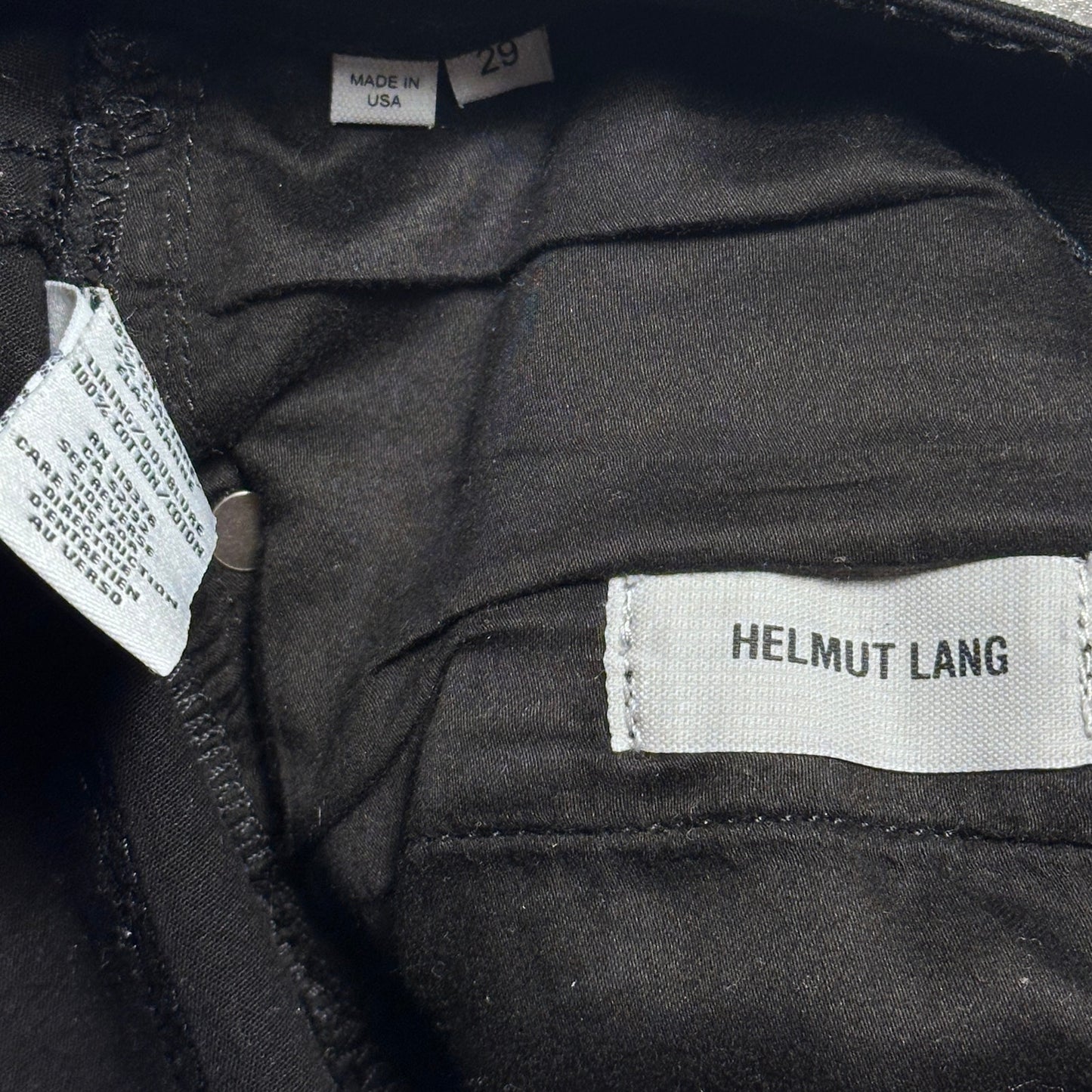 Helmut Lang Black Waxed Slim Denim