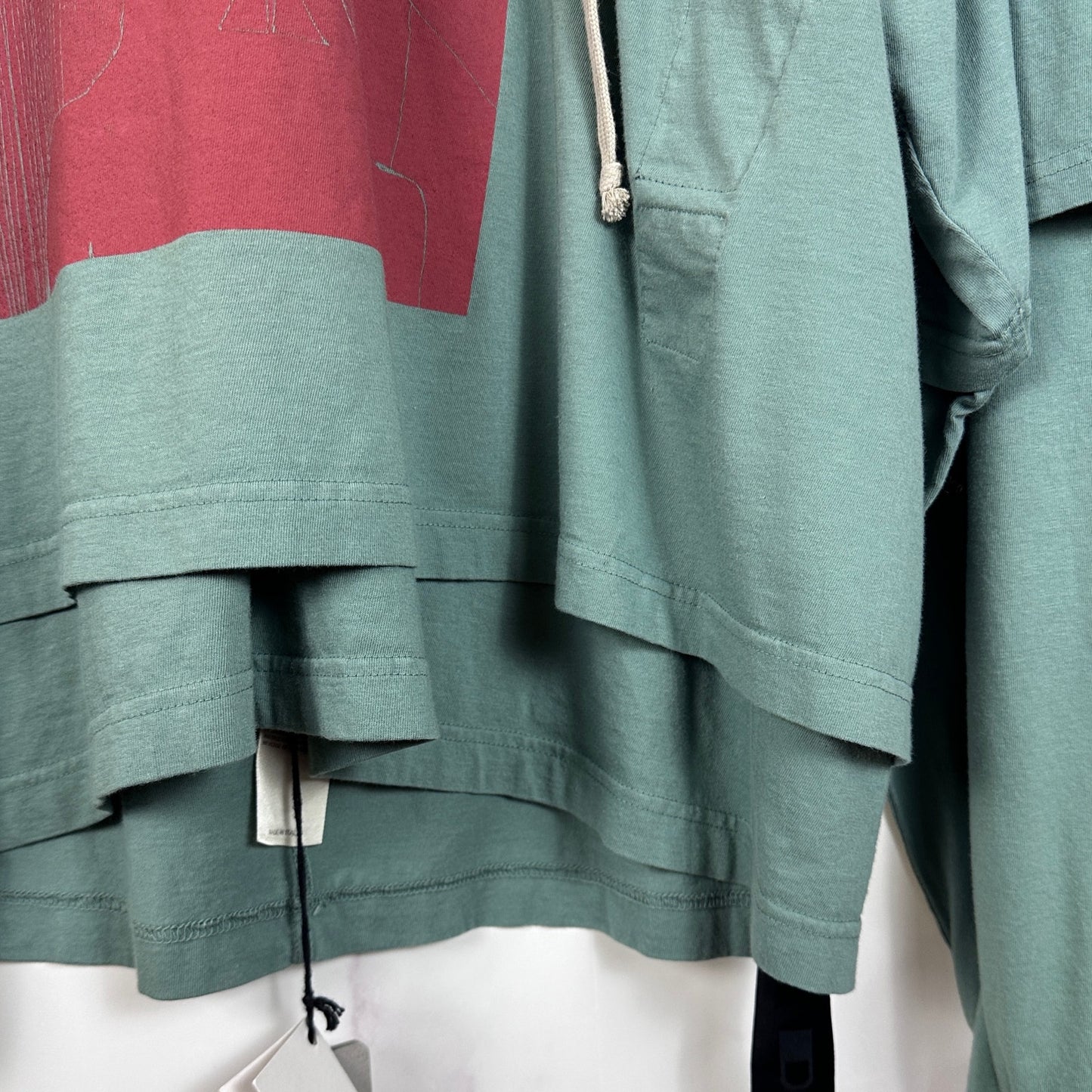 Rick Owens DRKSHDW Hustler Aqua Layered Hoodie