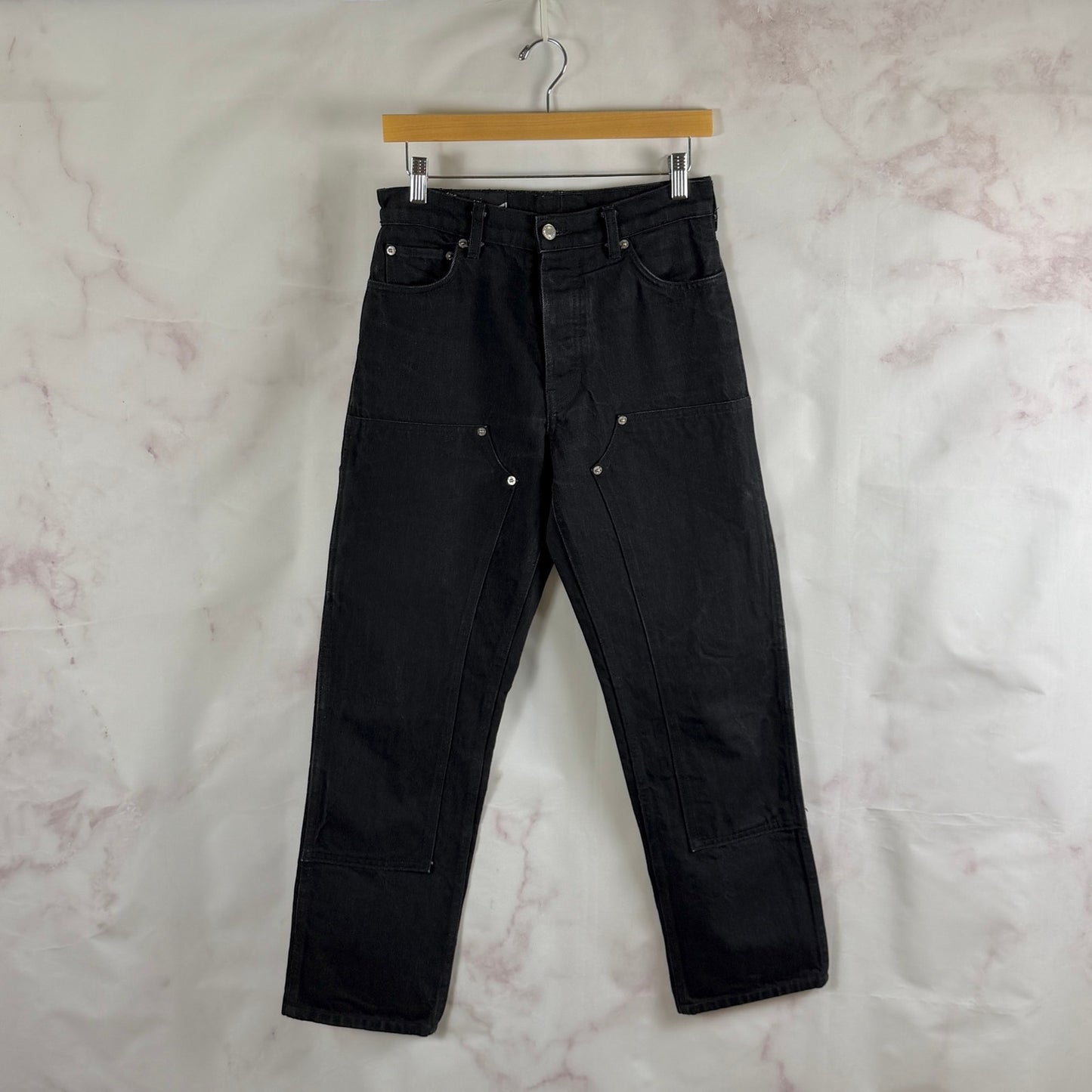 Enfants Riches Deprimes Double Knee Black Carpenter Pants