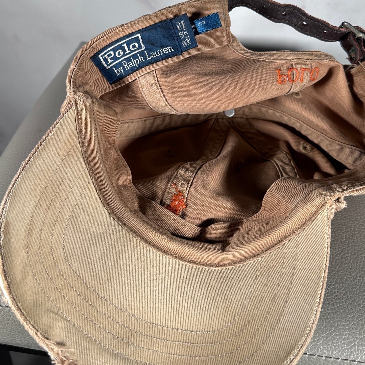 Polo Ralph Lauren Vintage Distressed Tan Dad Hat