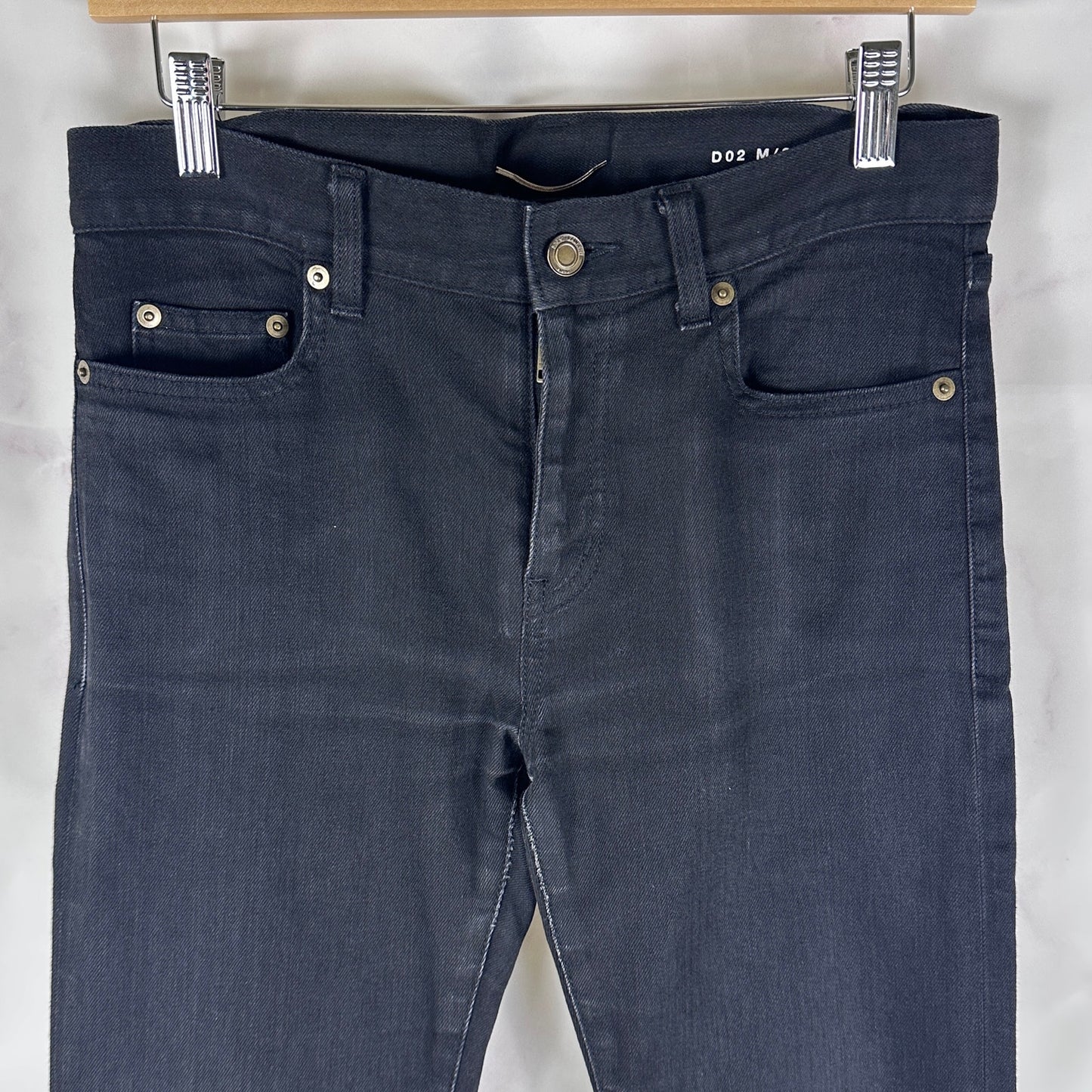 Saint Laurent Paris Hedi Slimane Black D02 Skinny Low Waist Denim