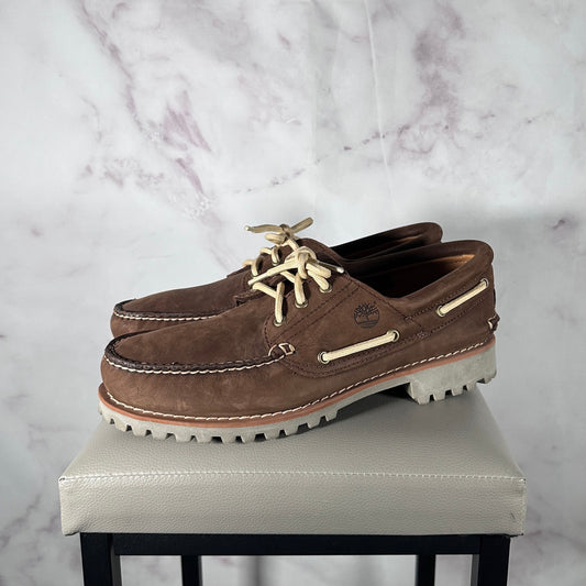 Timberland Brown 3-Eye Lug Handsewn Boat Shoes