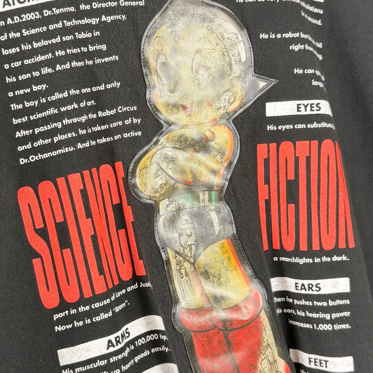 Vintage Tezuka Osamu Astroboy Holographic Black Tee