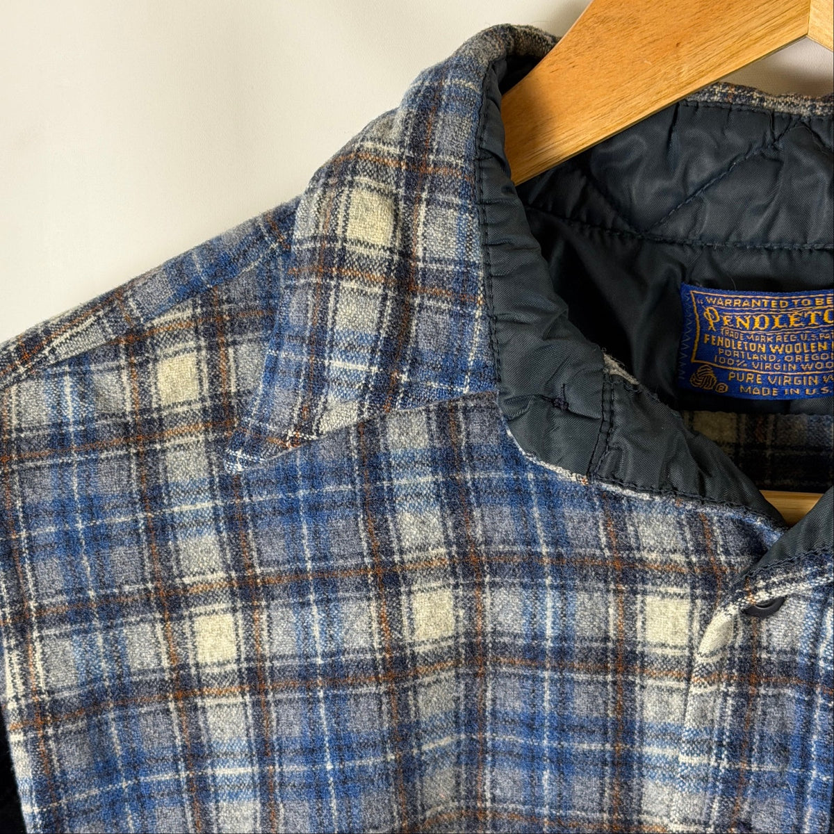 Vintage Pendleton Blue Plaid Wool Shirt