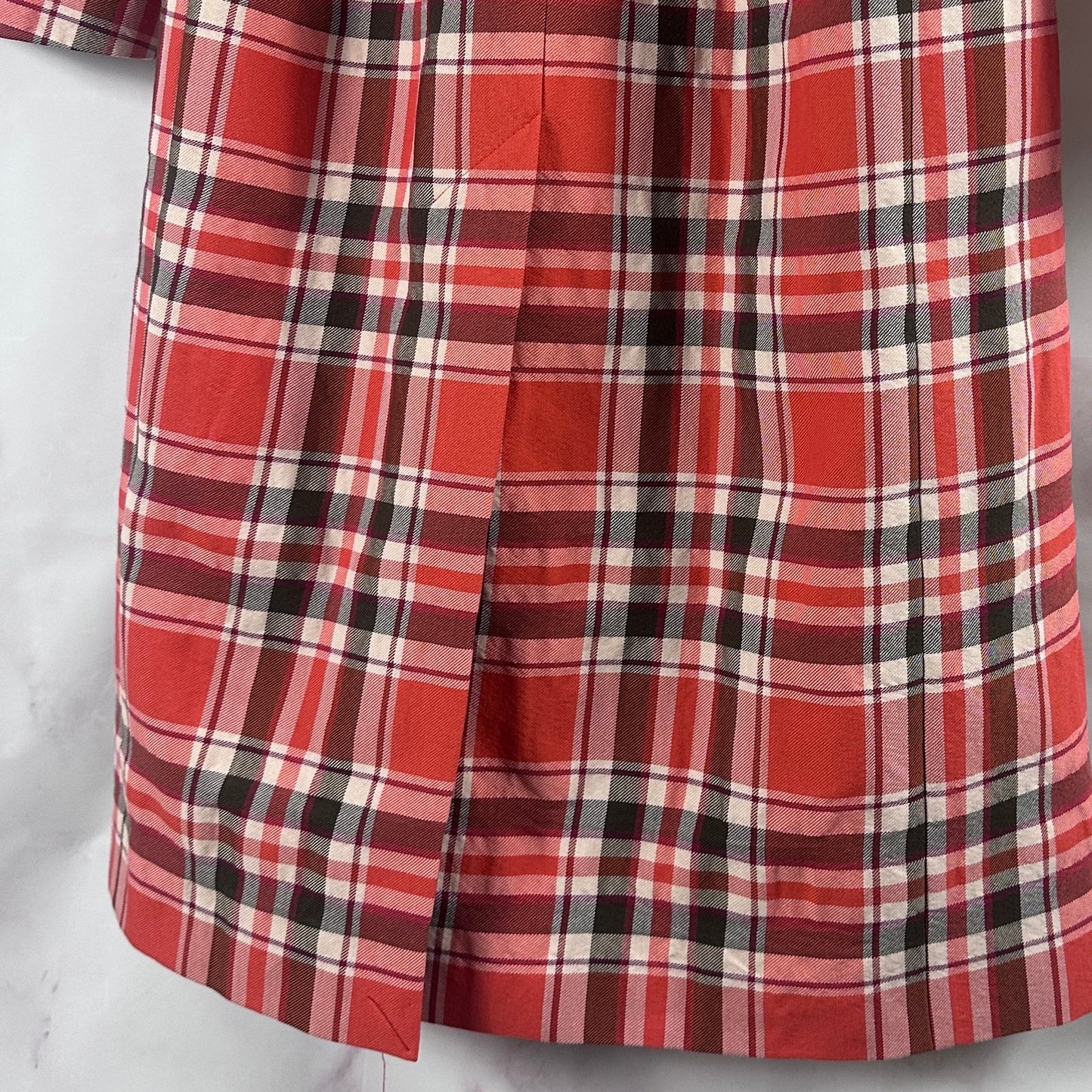Acne Studios Red Belted Checked Coat