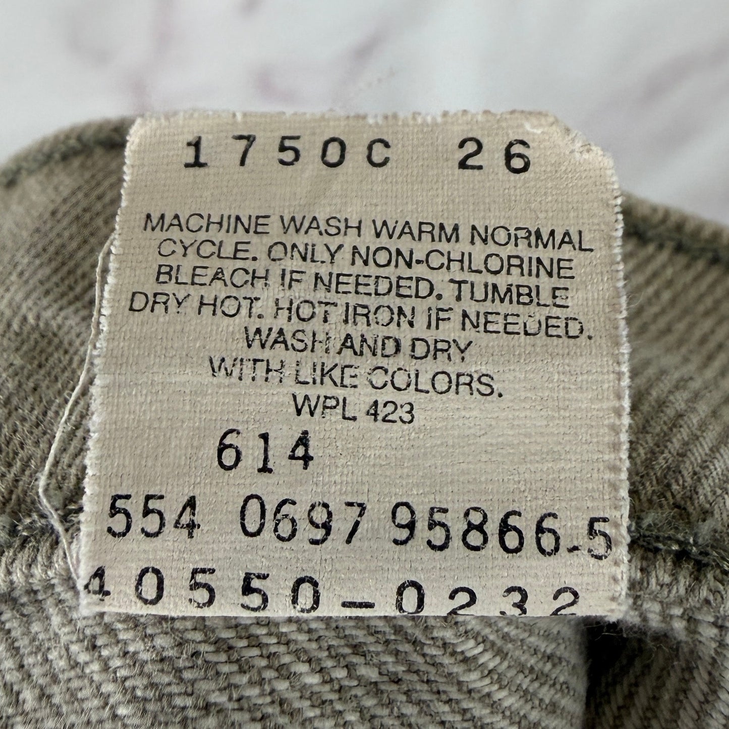 Vintage 80s Levi’s Orange Tab 550 Beige Denim