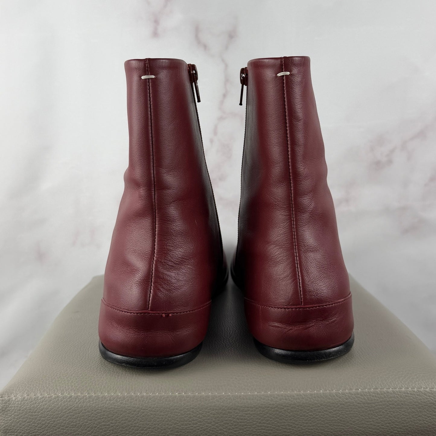 Maison Margiela Red Flat Tabi Ankle Boots