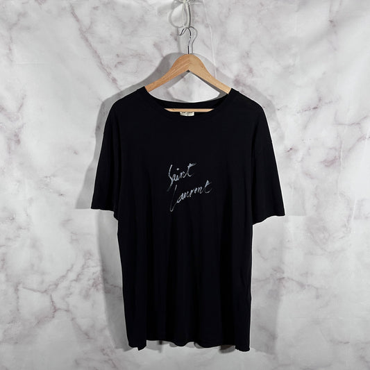 Saint Laurent Paris Black Script Logo Tee