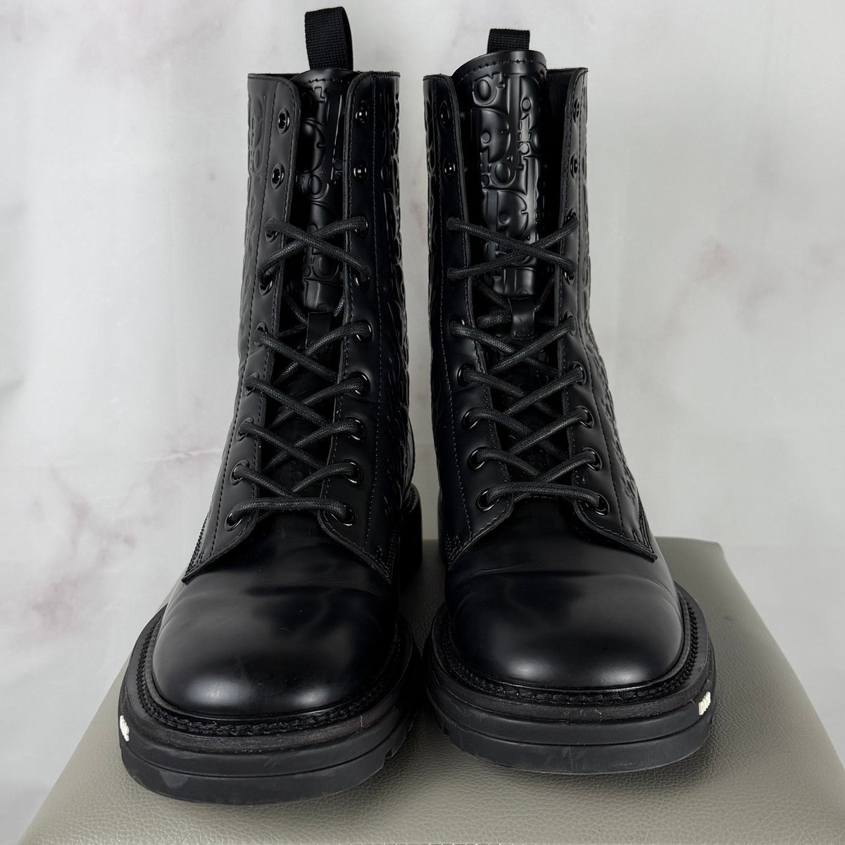 Dior Explorer 2 Black Embossed Oblique Leather Boots