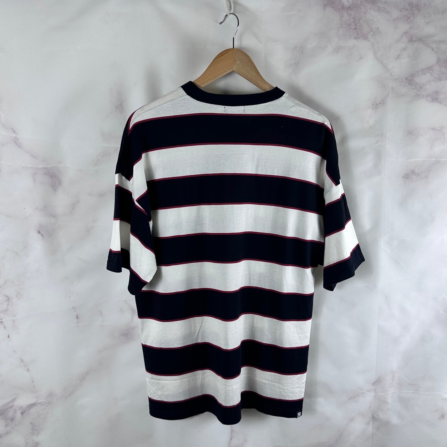 Hysteric Glamour Striped Embroidery Tee