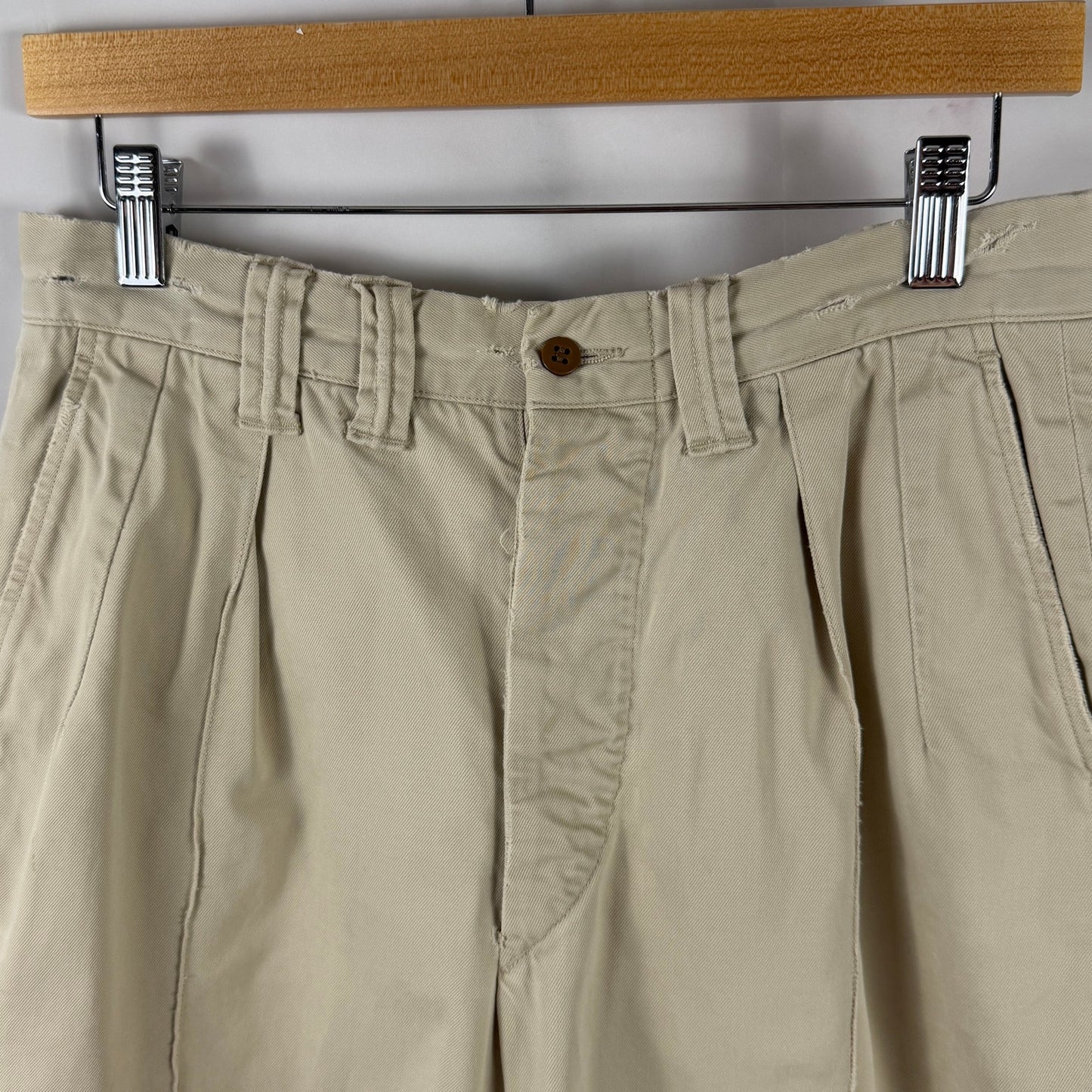 RRL Distressed Military Khaki Chino Shorts