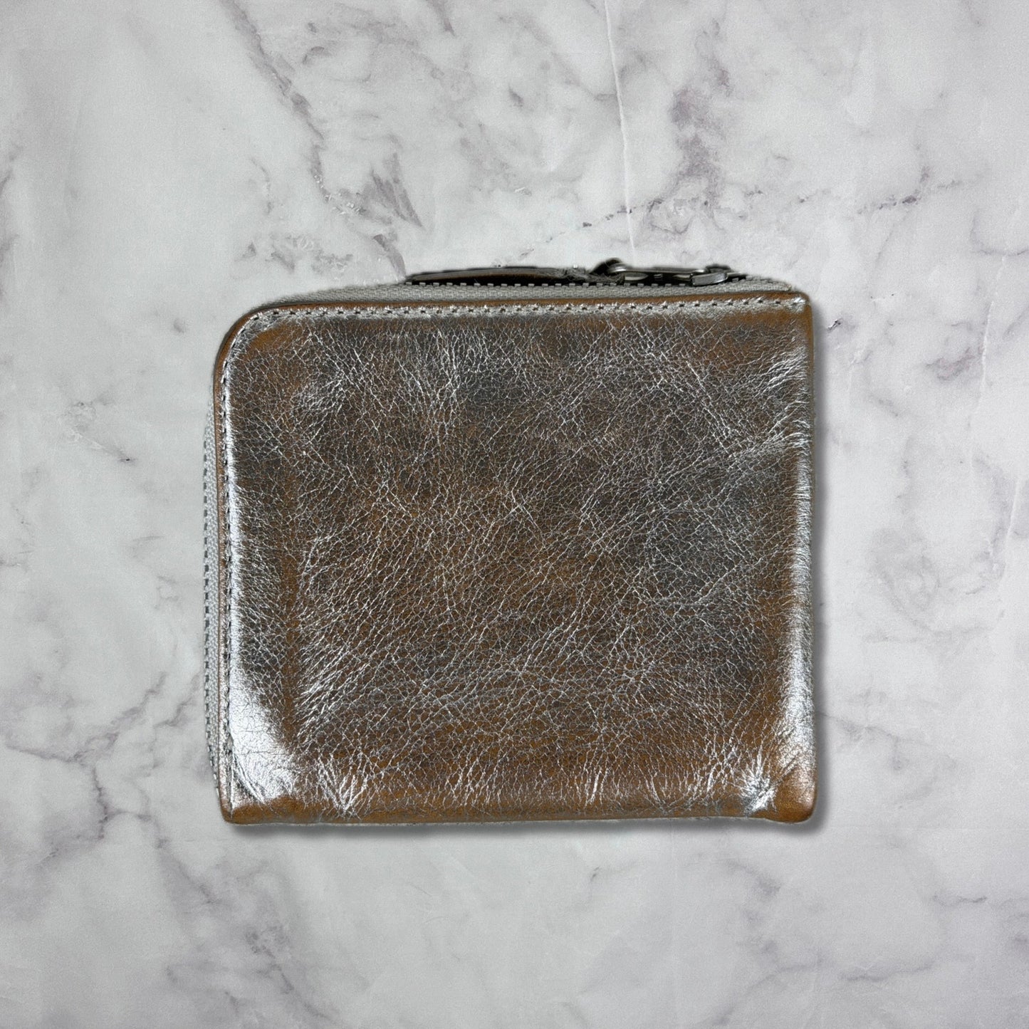 Comme des Garçons Metallic Leather Zipper Wallet
