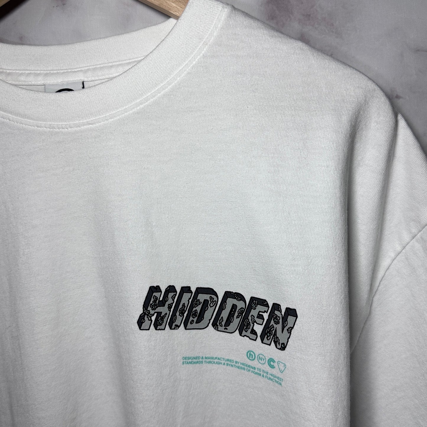 Hidden NY x Daniel Arsham White Eroded Logo Tee