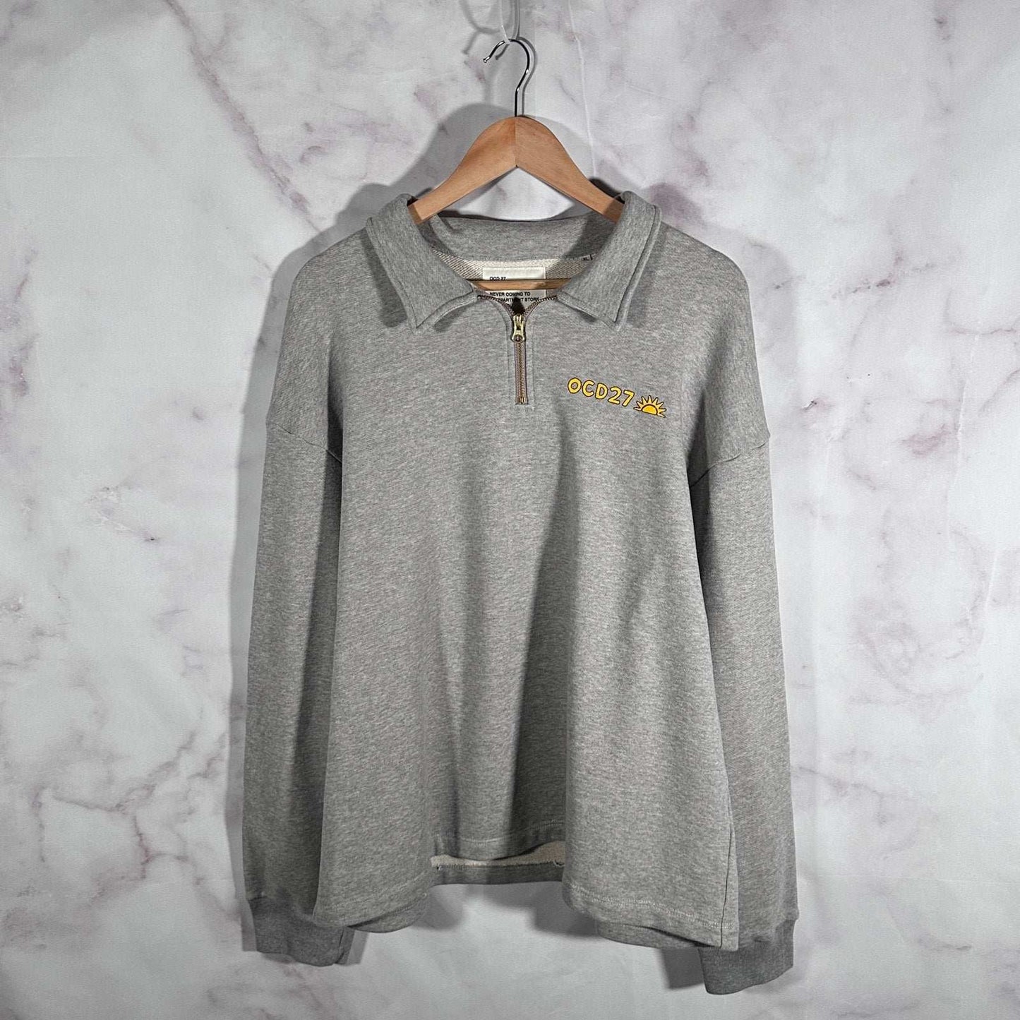 OCD27 Grey Half-Zip Sweatshirt