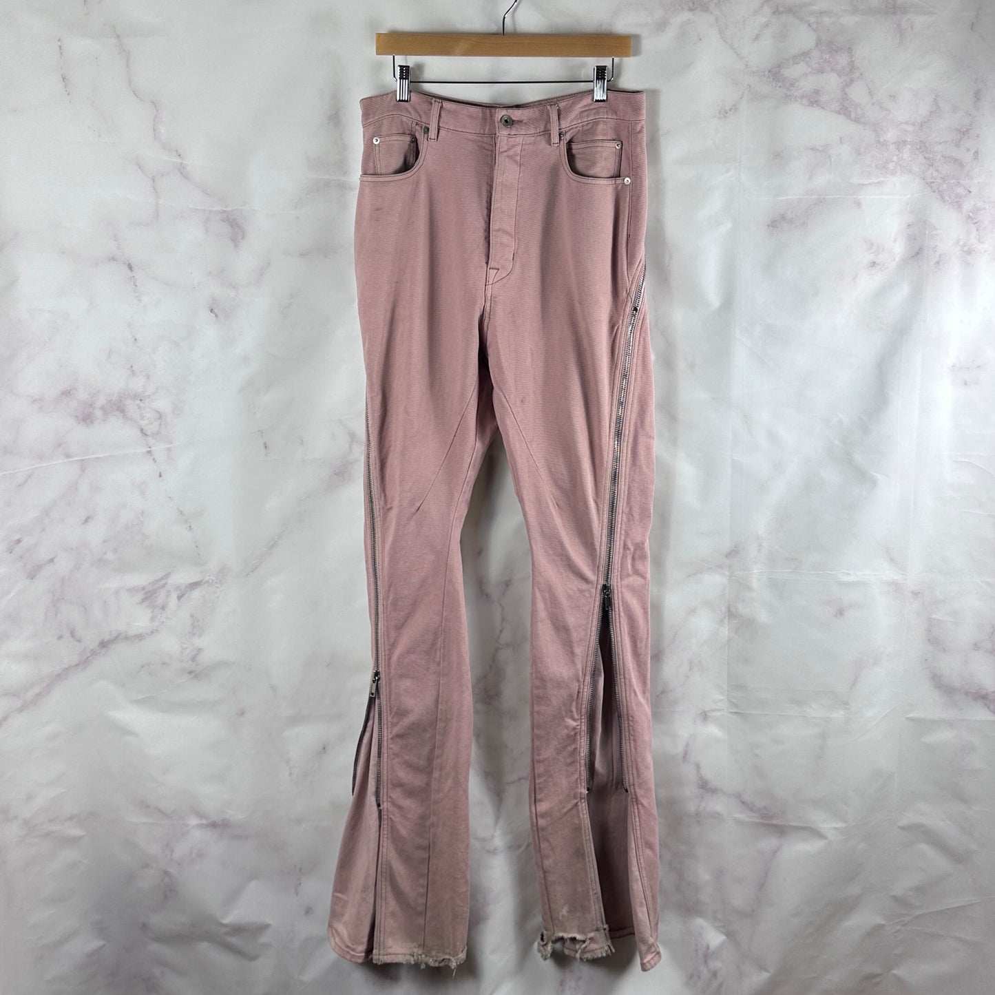 Rick Owens DRKSHDW S/S23 Edfu Bolan Banana Cut Faded Pink Denim