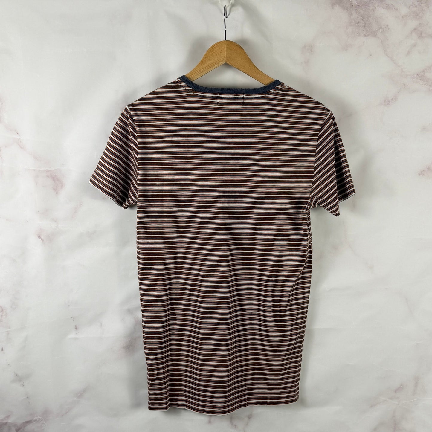 RRL Orange/Blue Striped Pocket Tee