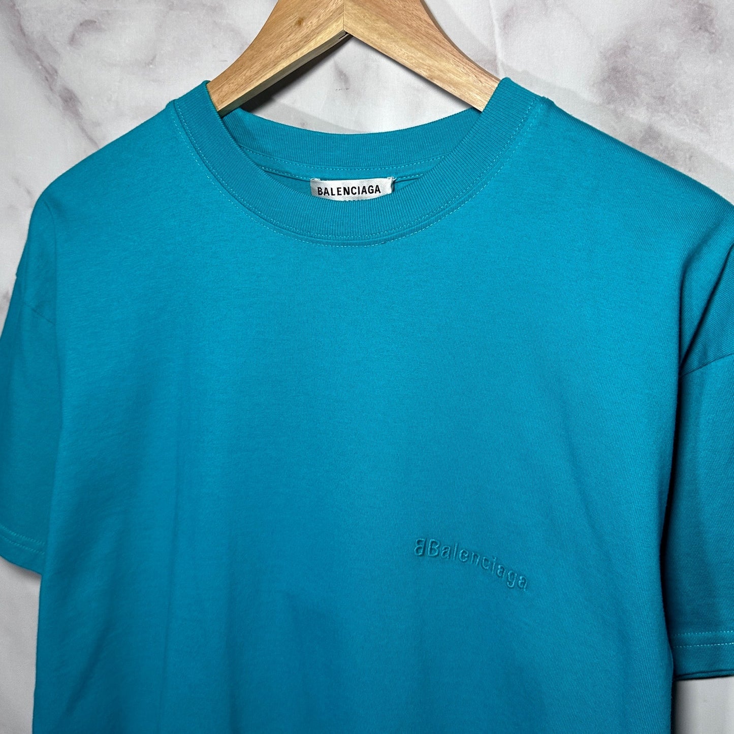 Balenciaga 1 of 1 YE24 Embroidered Blue Logo Tee