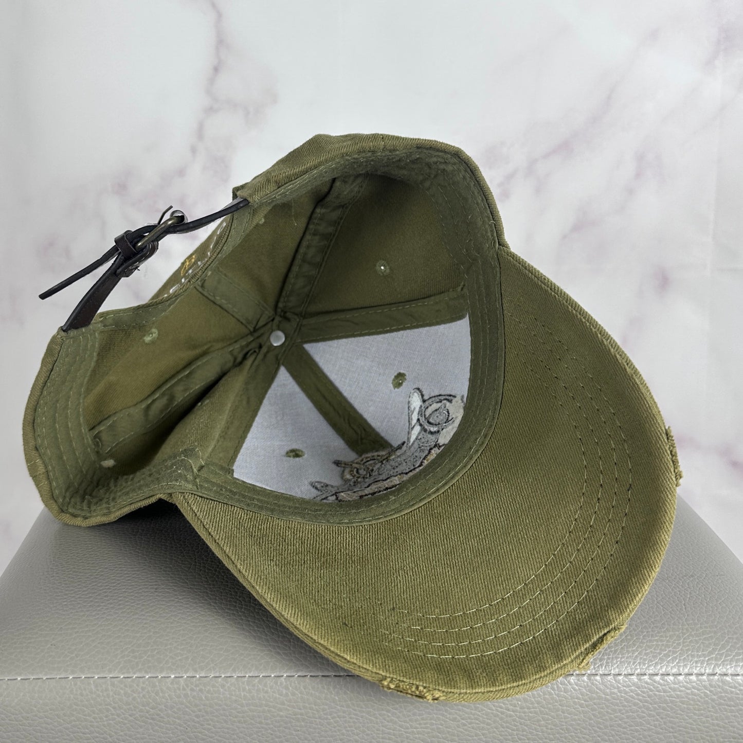 Breitling Distressed Green Aviator Hat