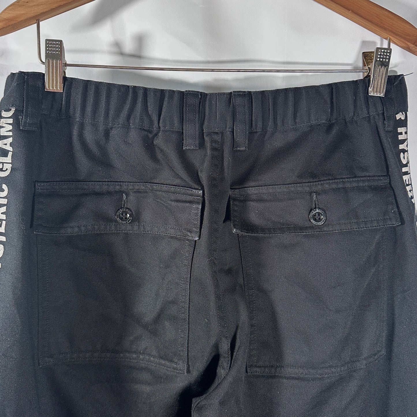Hysteric Glamour Black Easy Text Stripe Pants