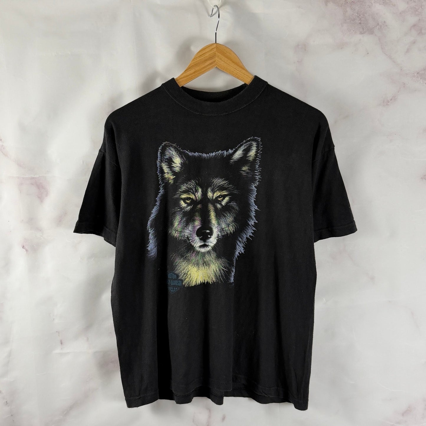 Vintage Harley Davidson Black Wolf Graphic Tee