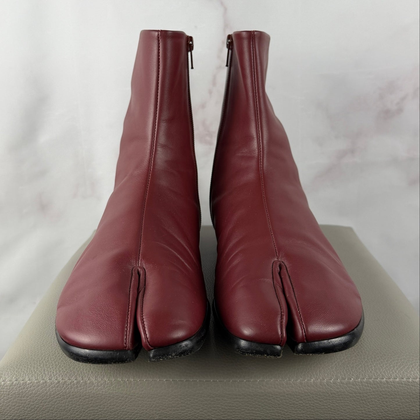 Maison Margiela Red Flat Tabi Ankle Boots