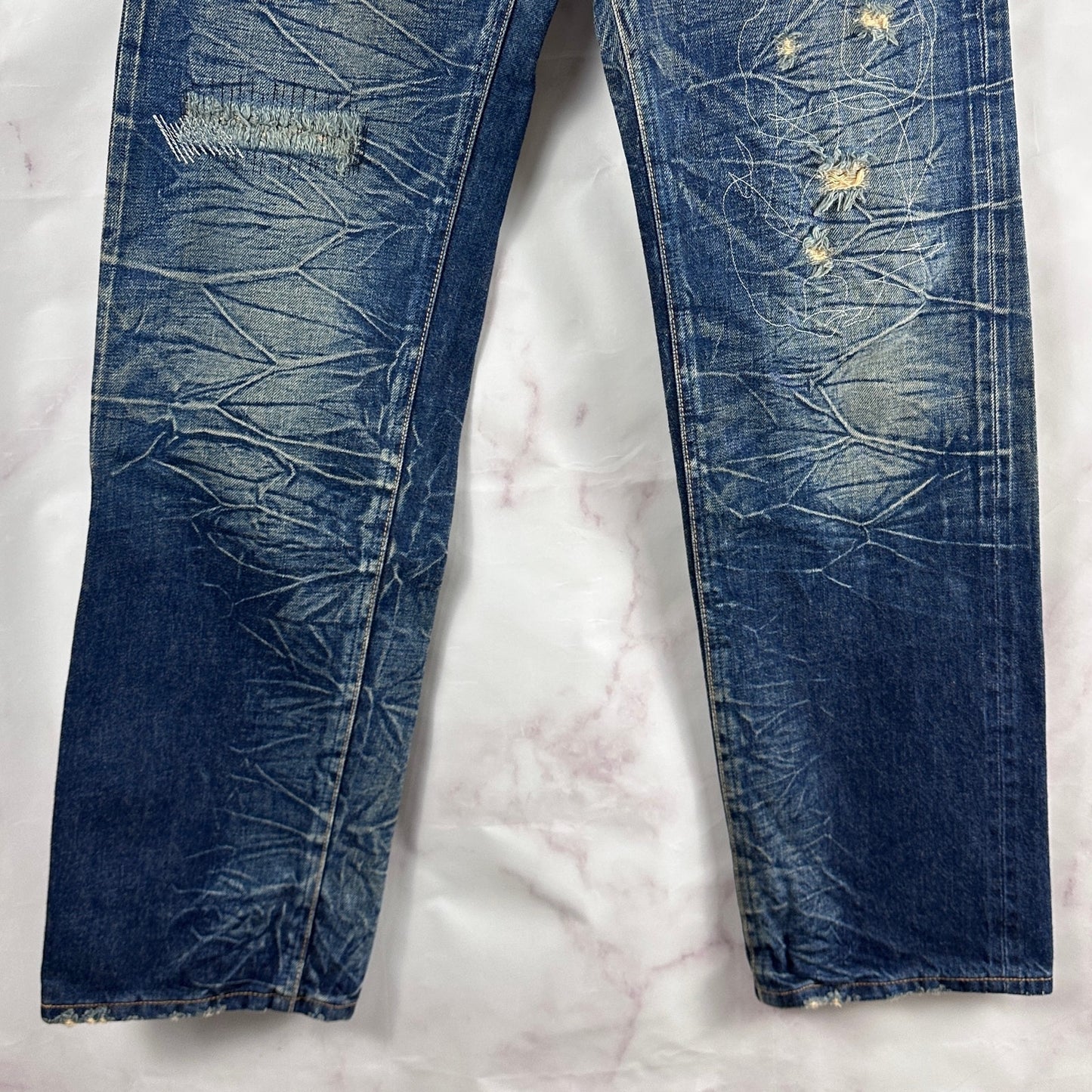 Vintage Japanese Sanforized Repaired Selvedge Wrangler Big BenDenim Jeans