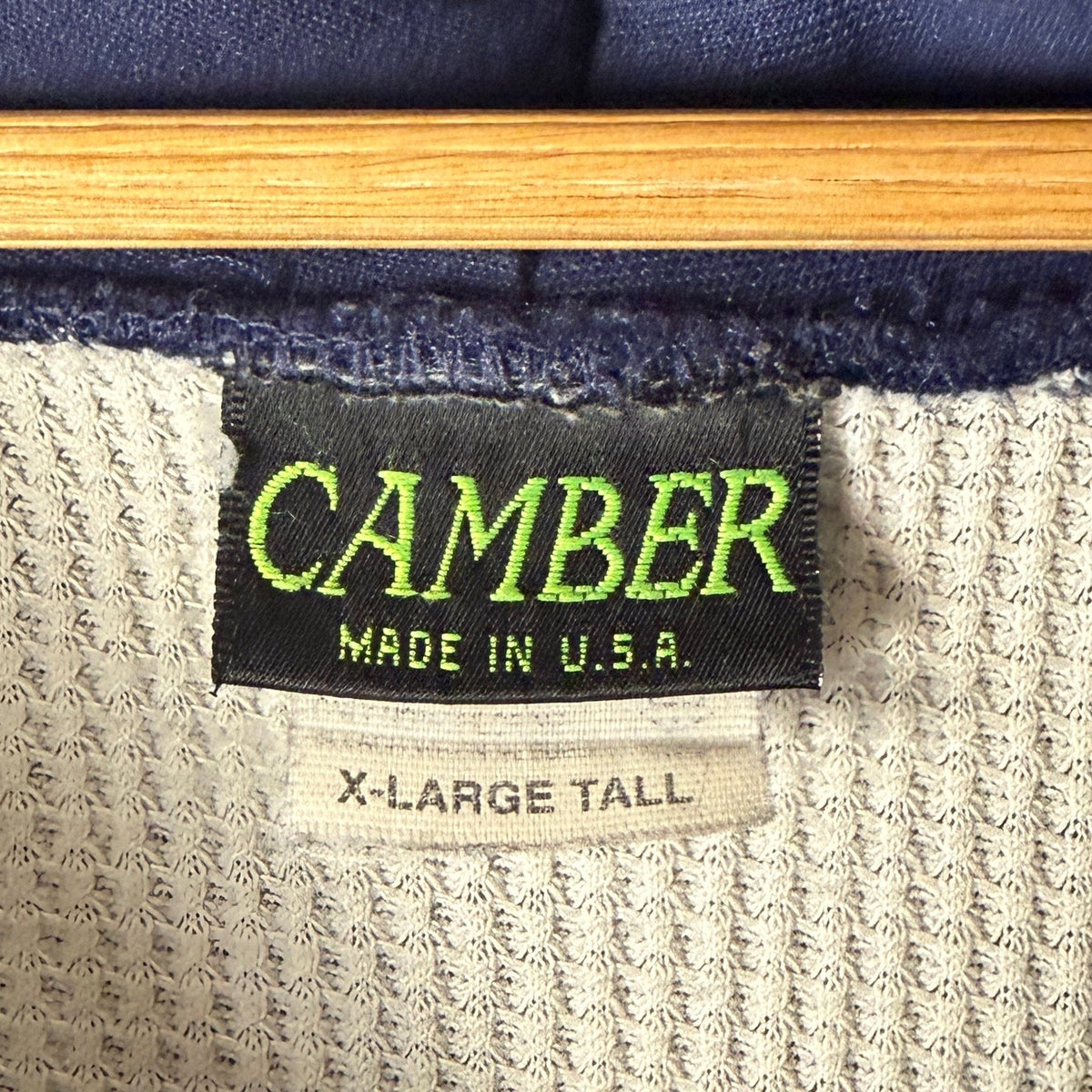 Vintage Camber Blue Thermal Zip-Up Hoodie