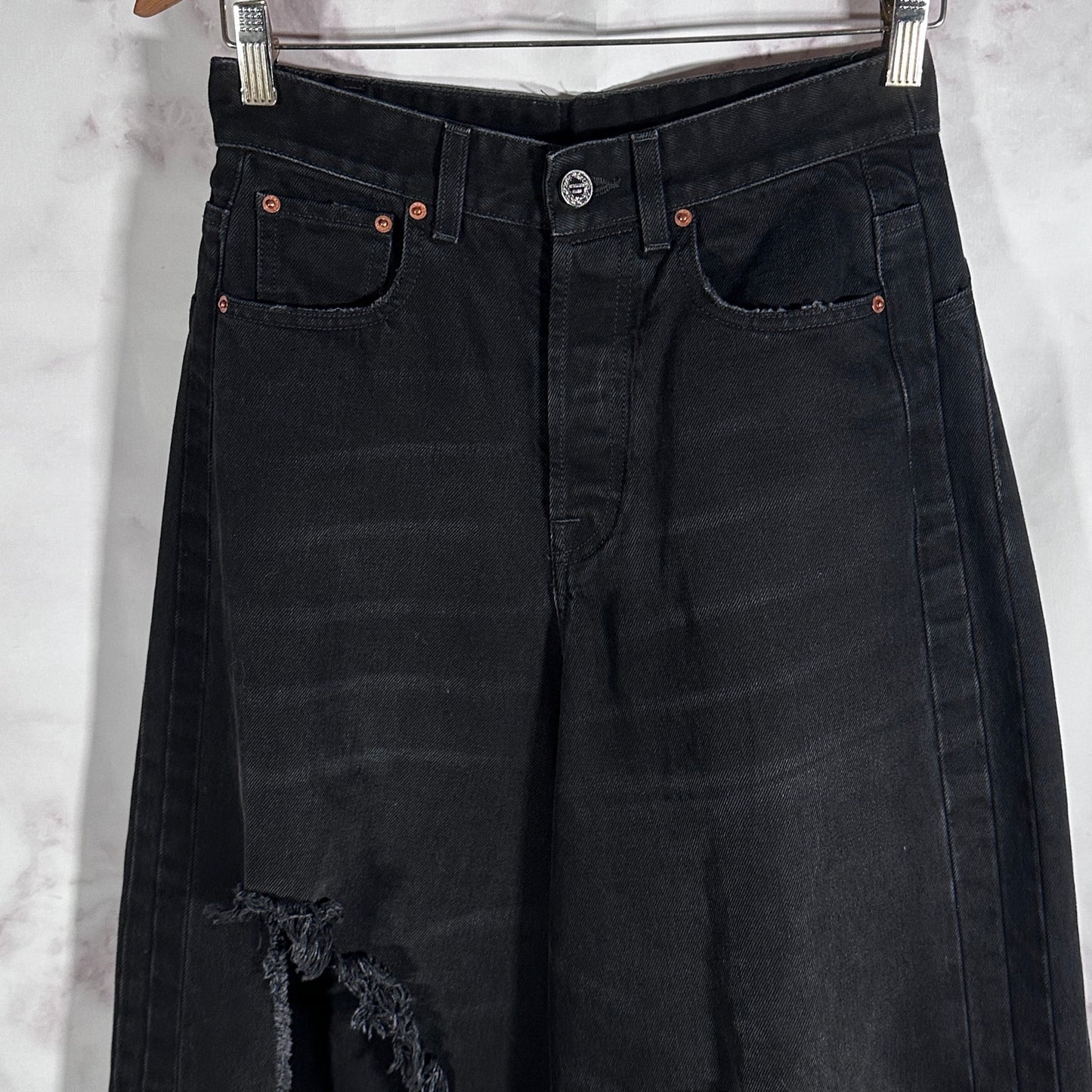 Vetements Black Destroyed Denim